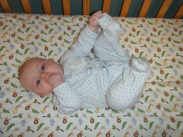 Andy likes to grab his feet