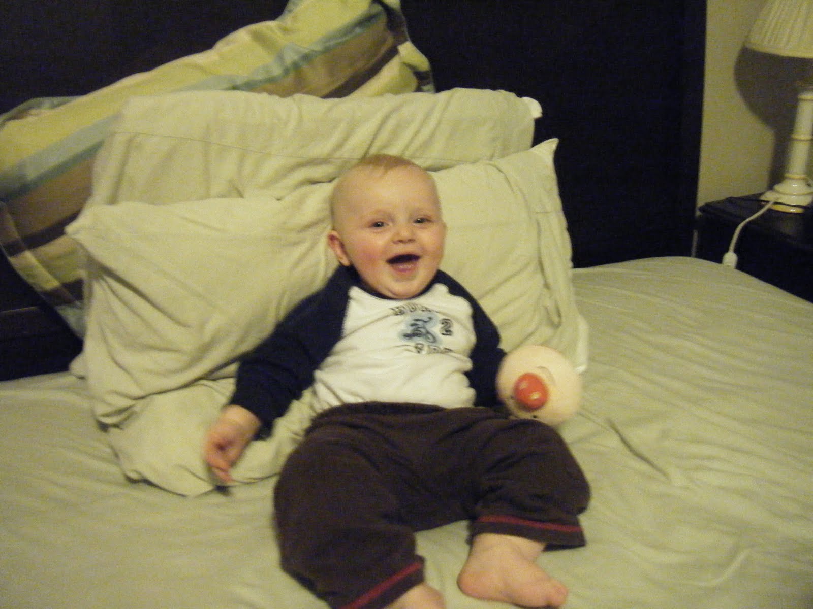 Relaxing on our bed
