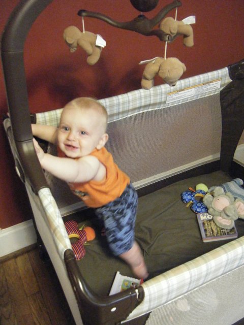 Standing in pack-n-play