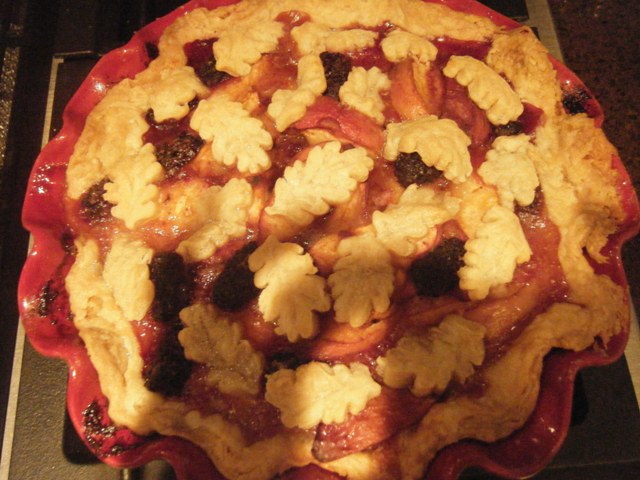 Jill made pie!!!! Apple and Blackberry/Peach!!! Beautiful!!!