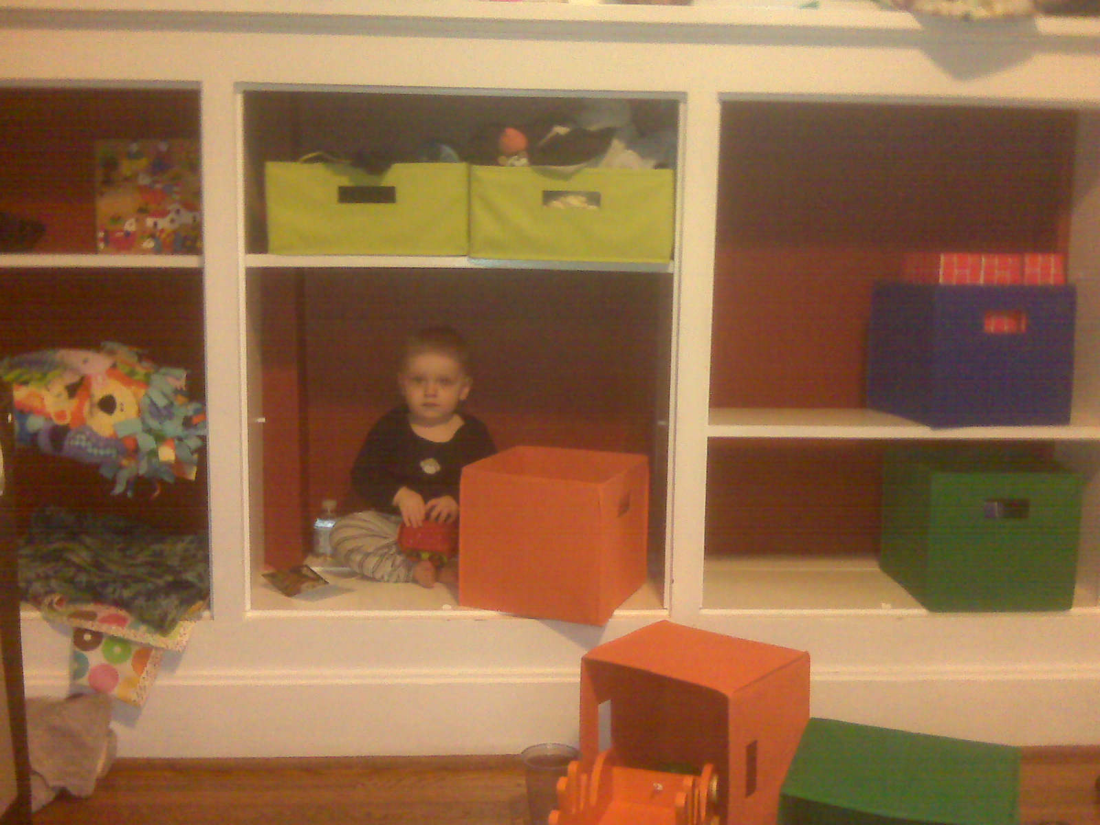 Andy climbed into the shelves!!!
