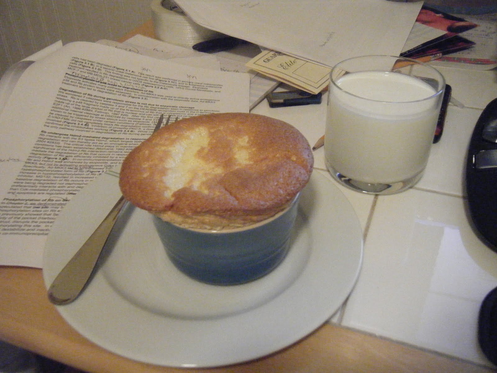 Matt made me souffles one night when I was stressed about my dissertation