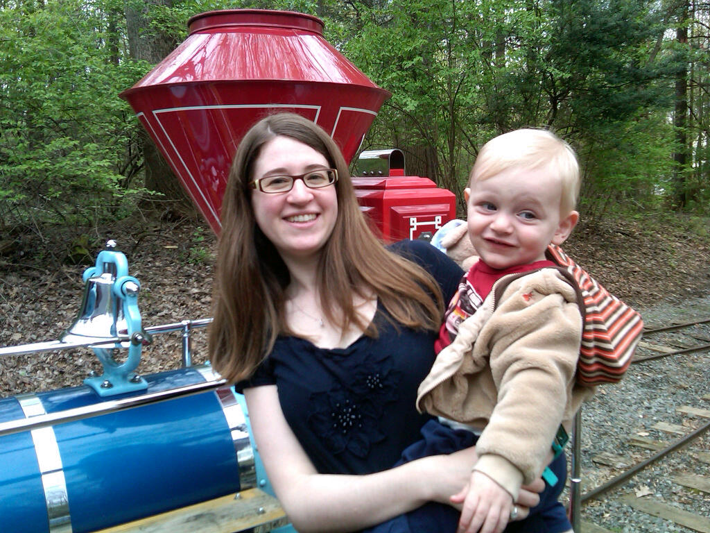 Rode on the train at Cabin John. Andy kept saying toot toot!