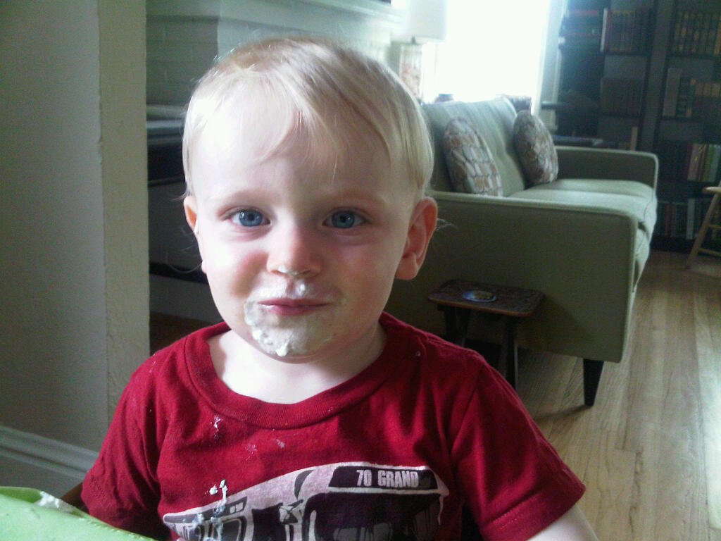 Andy loves whipped cream!