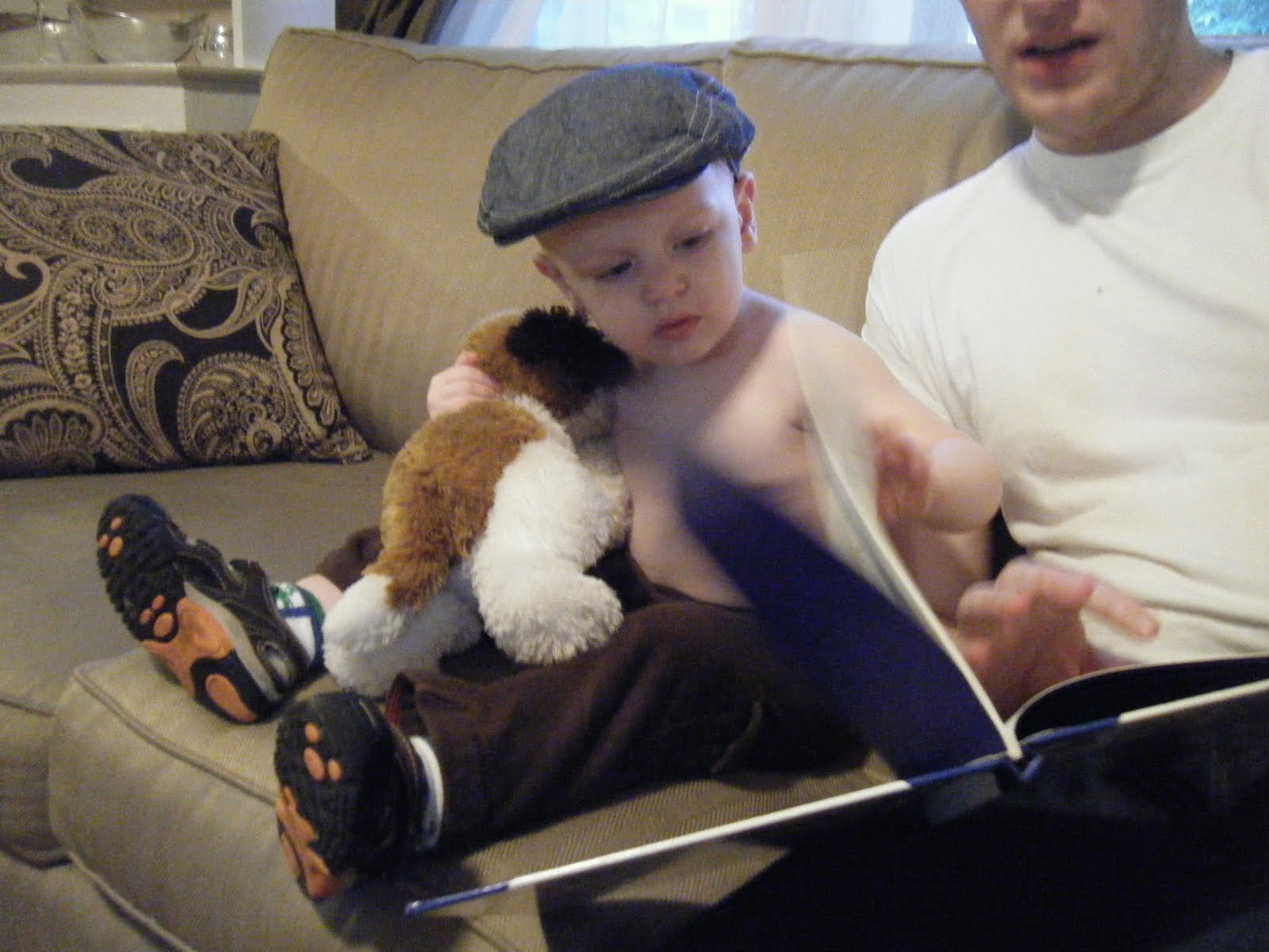 Reading about Diggers with Daddy