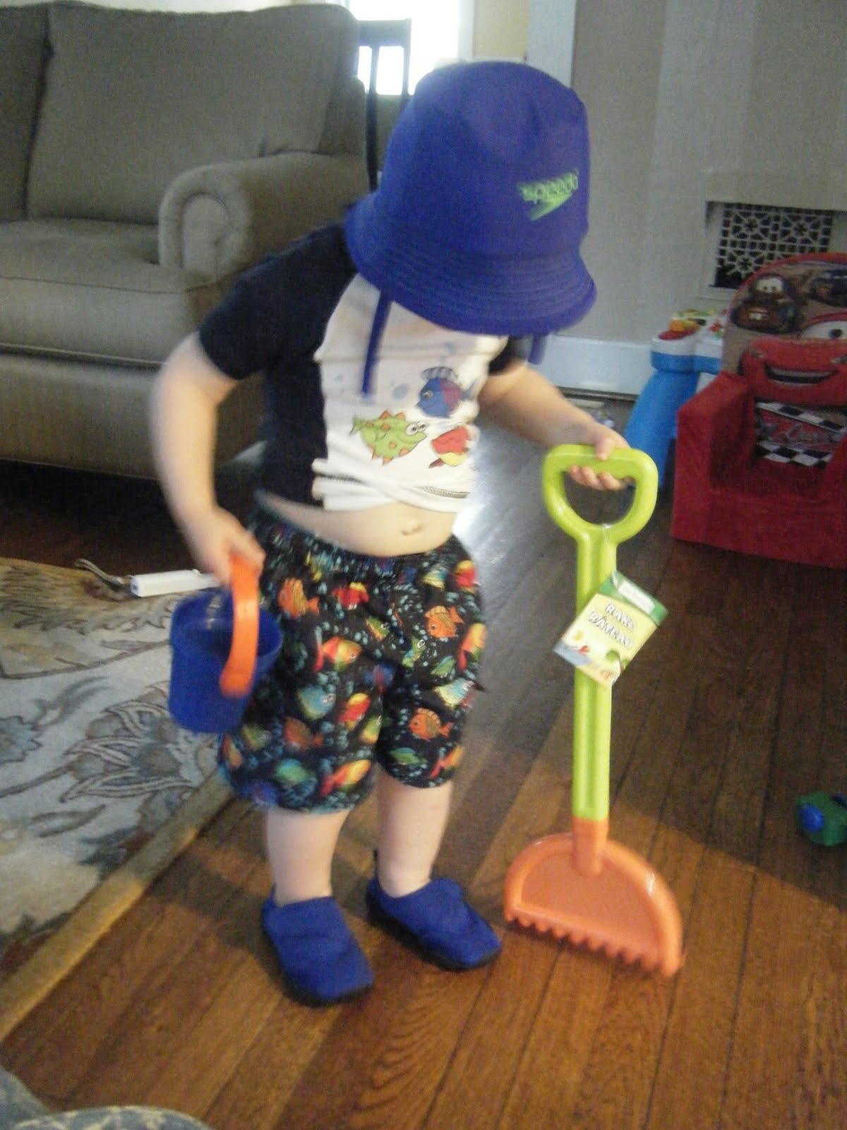 Off to go swimming with Mama and Nana