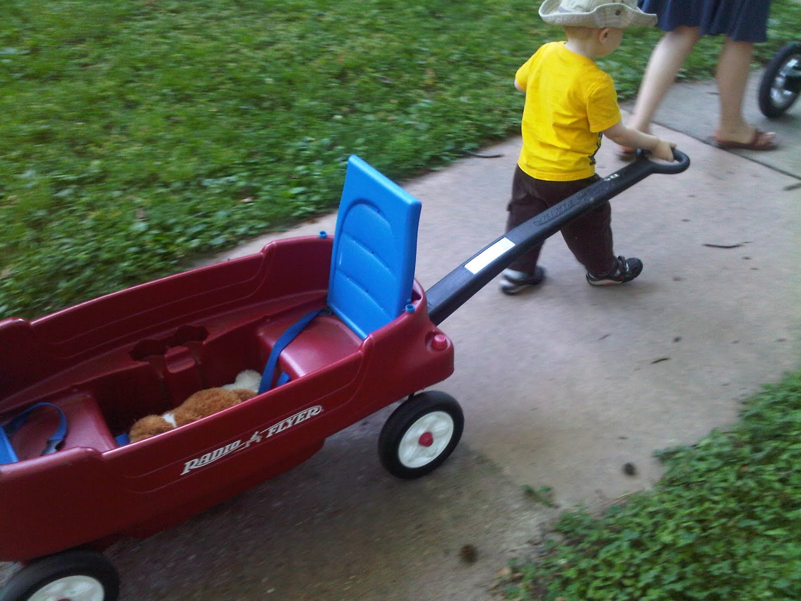 Pulling wagon home from the park