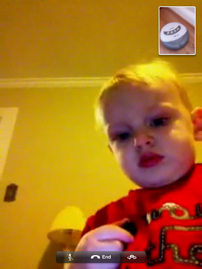 Andy missed the robot so much he decided to skype with it