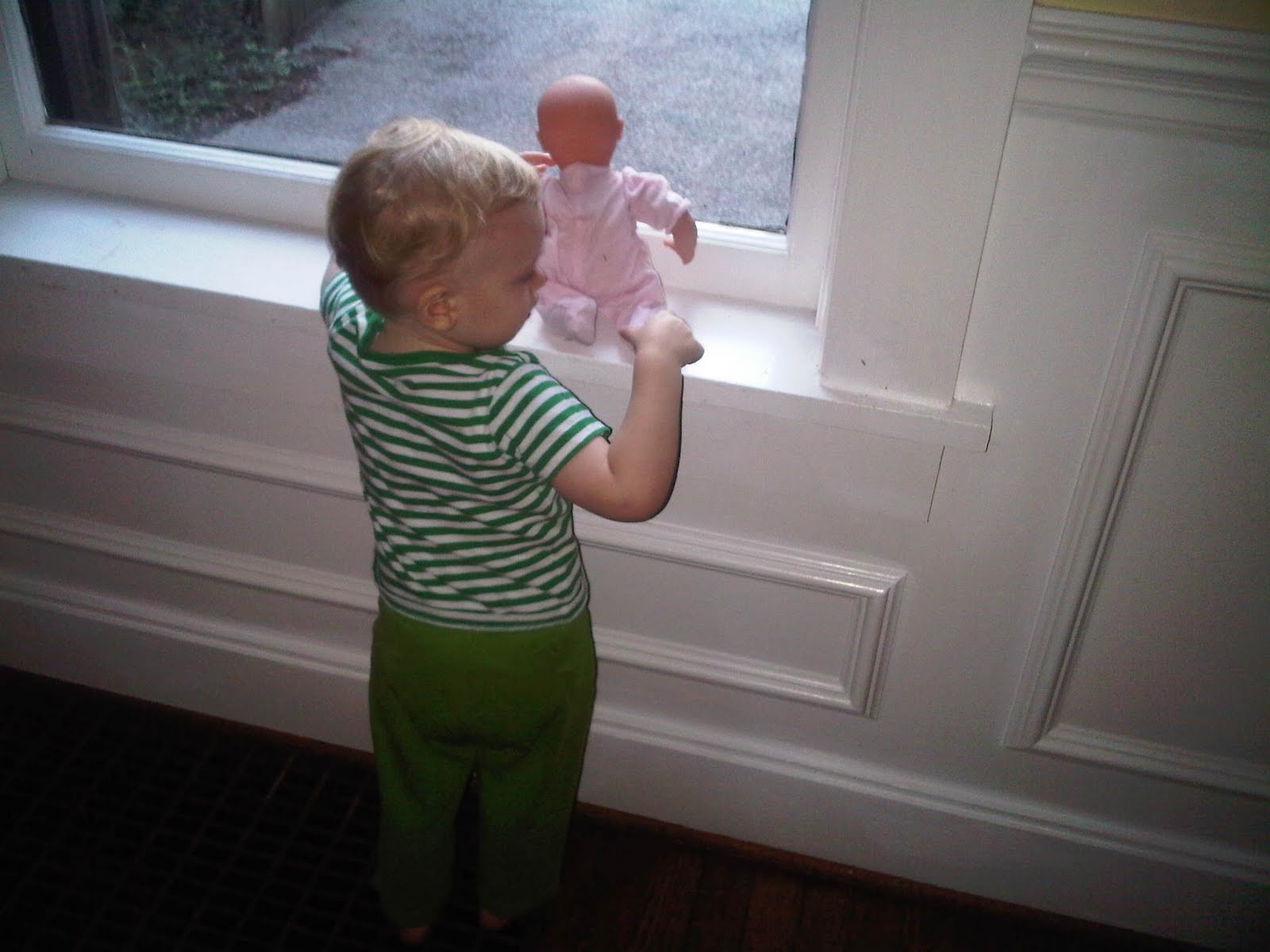 Showing baby the fan