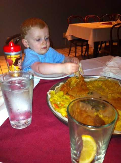 Andy eating Ethiopian