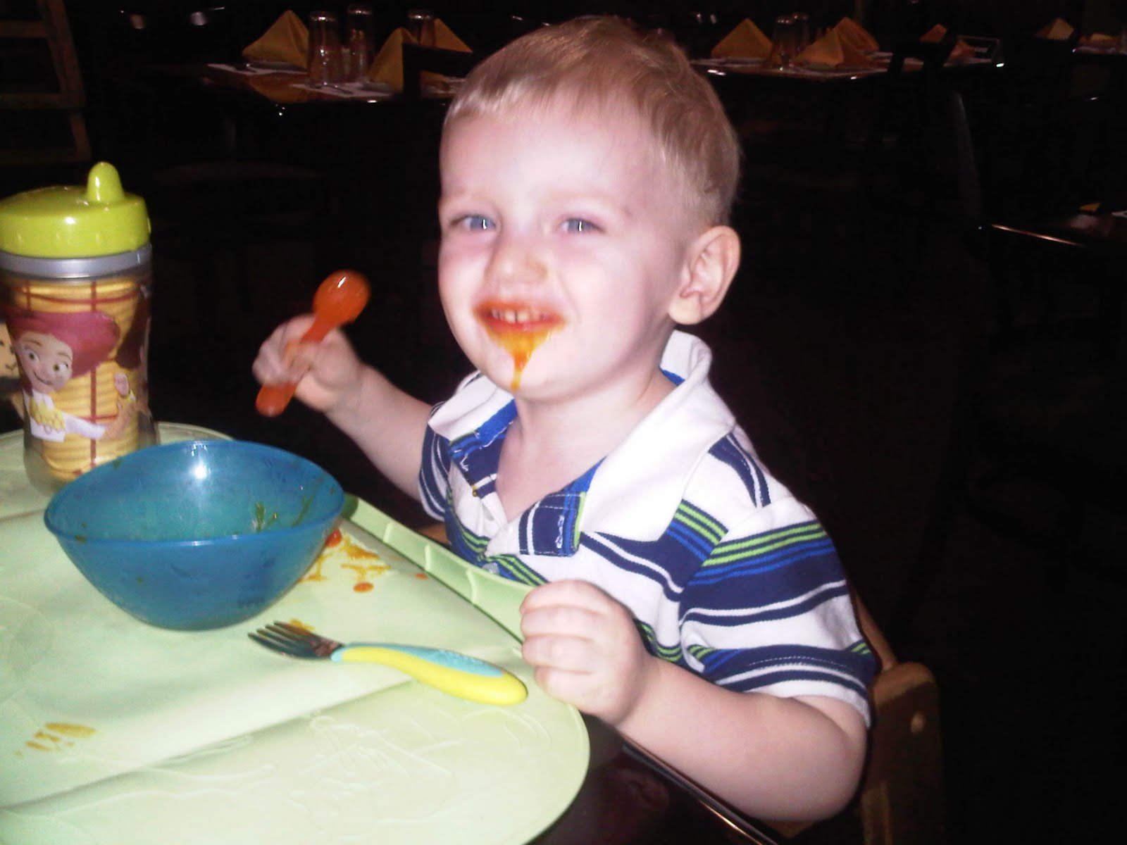 Andy loves soup just like Daddy!