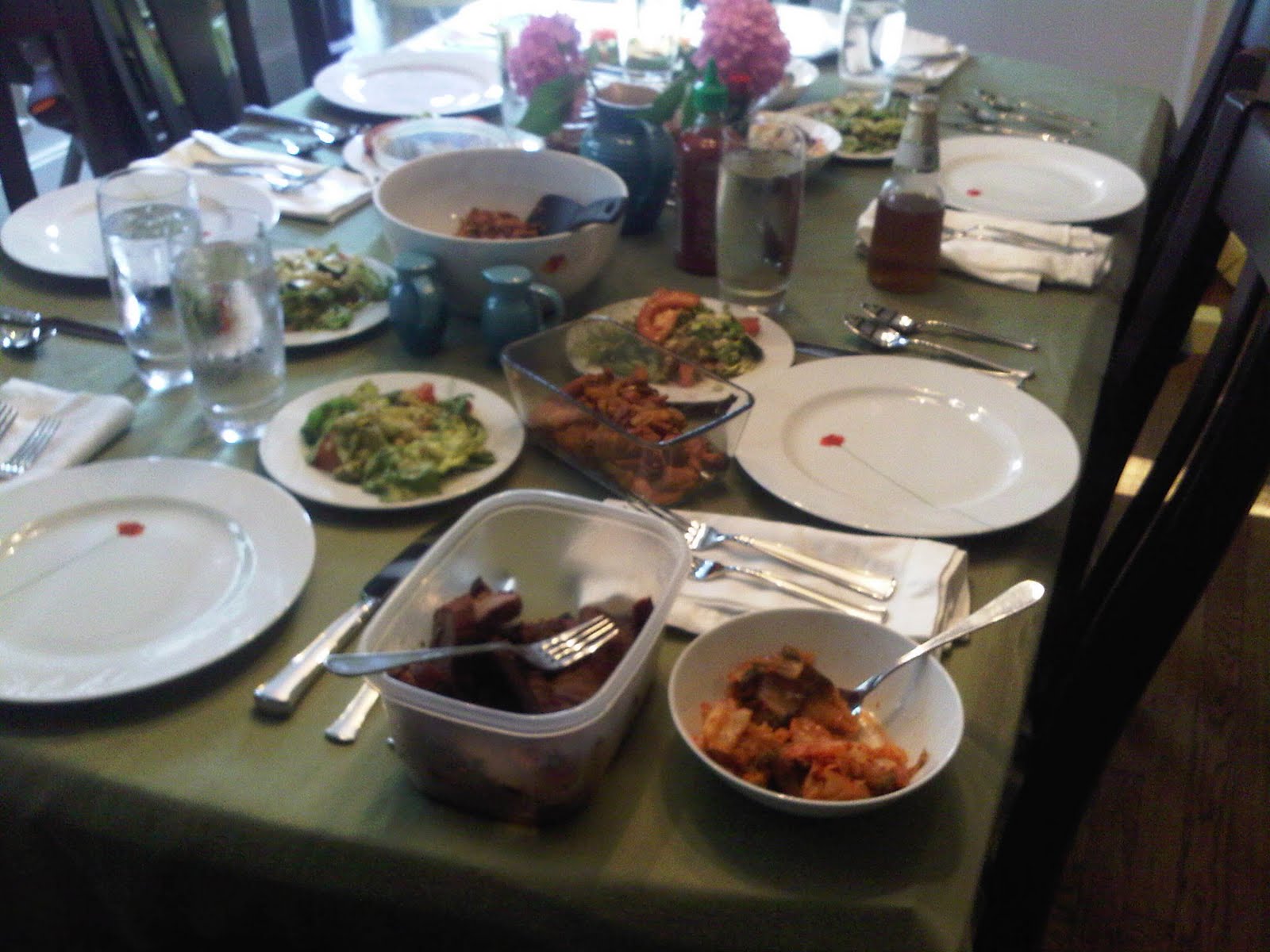 Jeff made three types of tacos and three types of homemade salsas! What a spread!