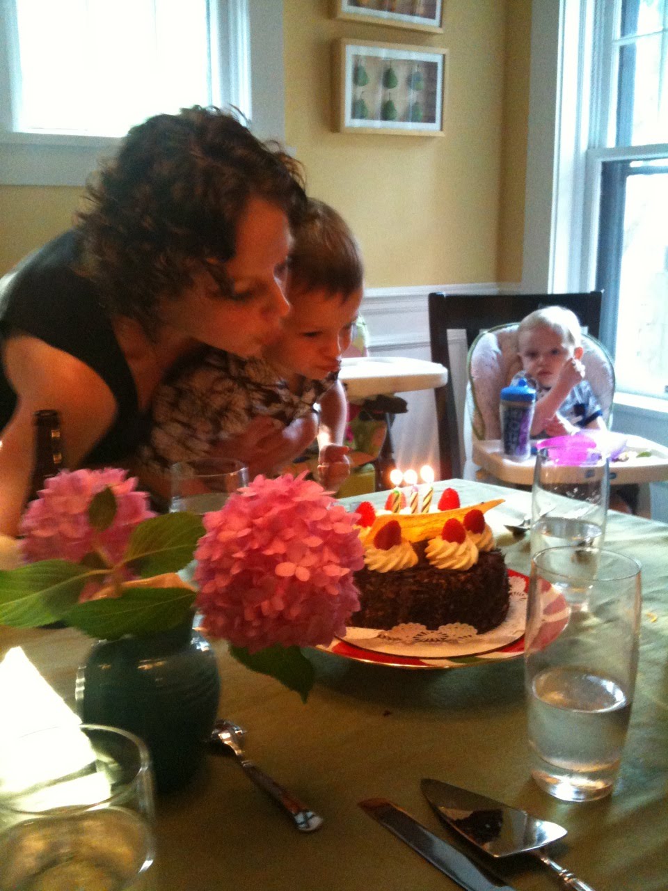 Blowing out the candles