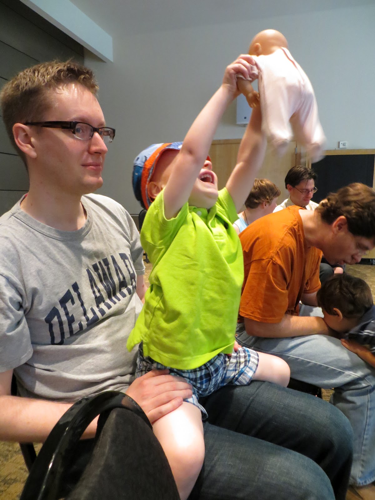 Baby doing Bim Bom at Tot Shabbat