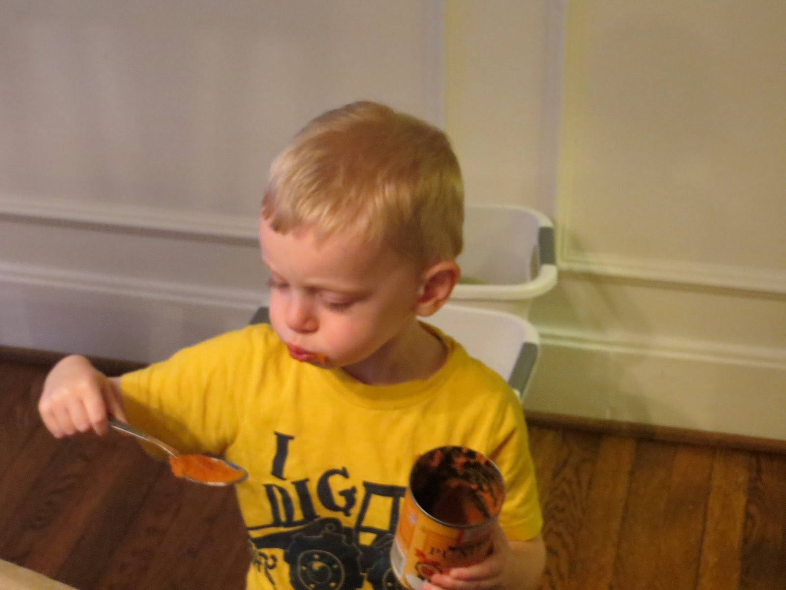 our bachelor eating pumpkin out of a can