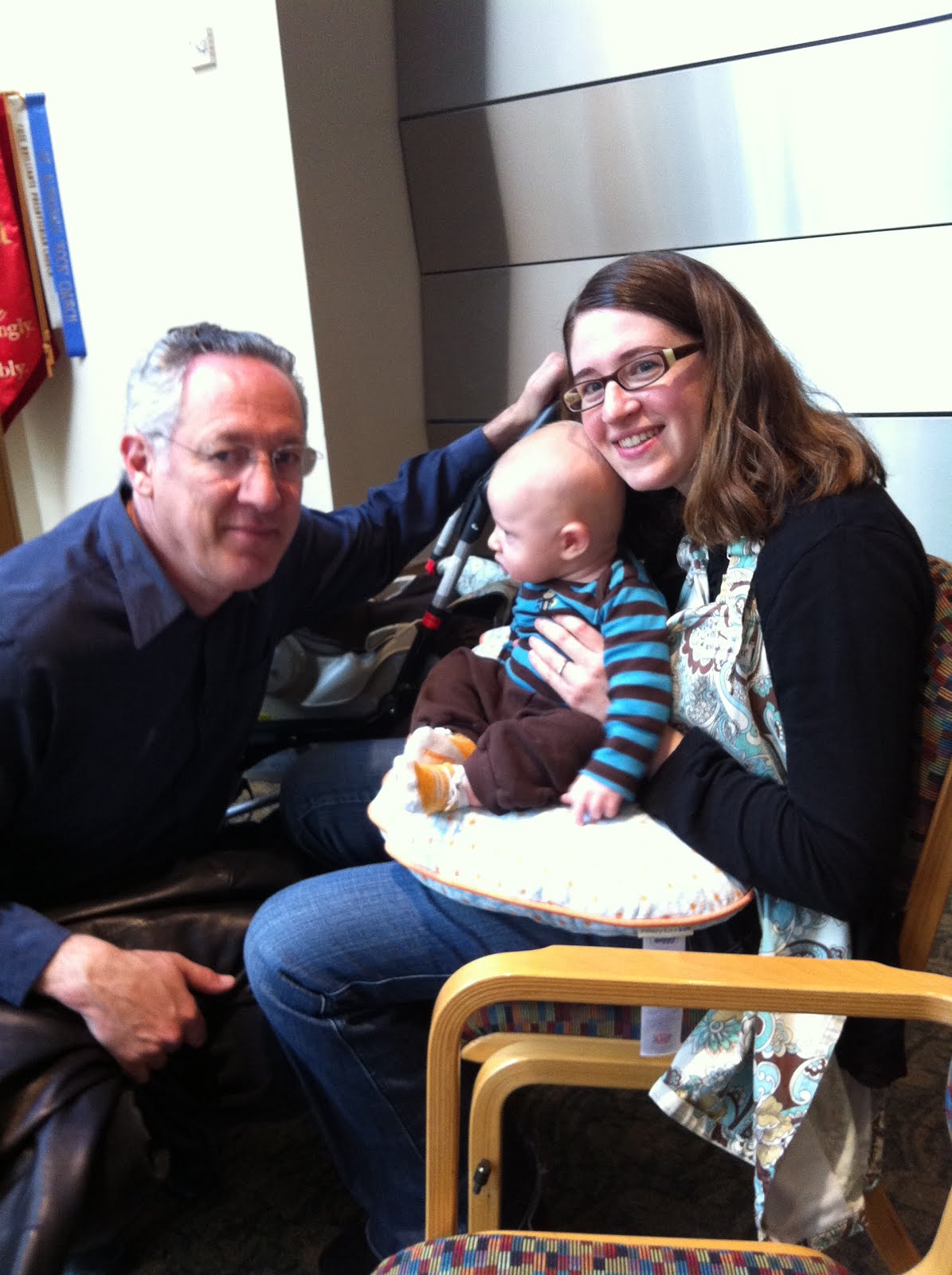 Charlie's first Shabbat service!