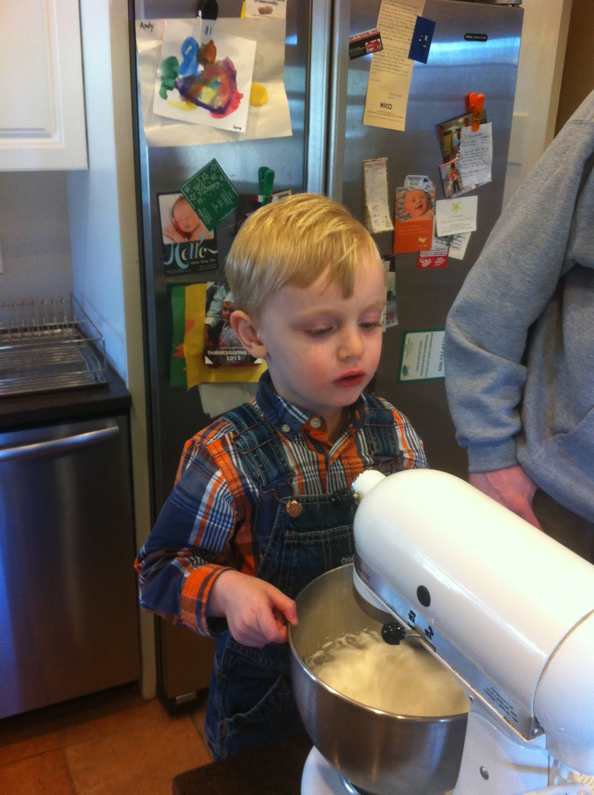 Helping make the eggnog!