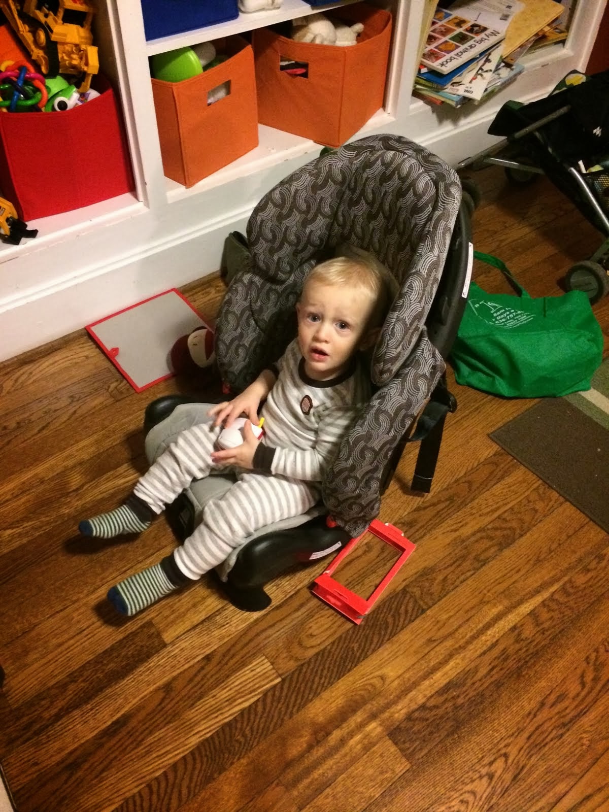 Charlie in Andy's car seat