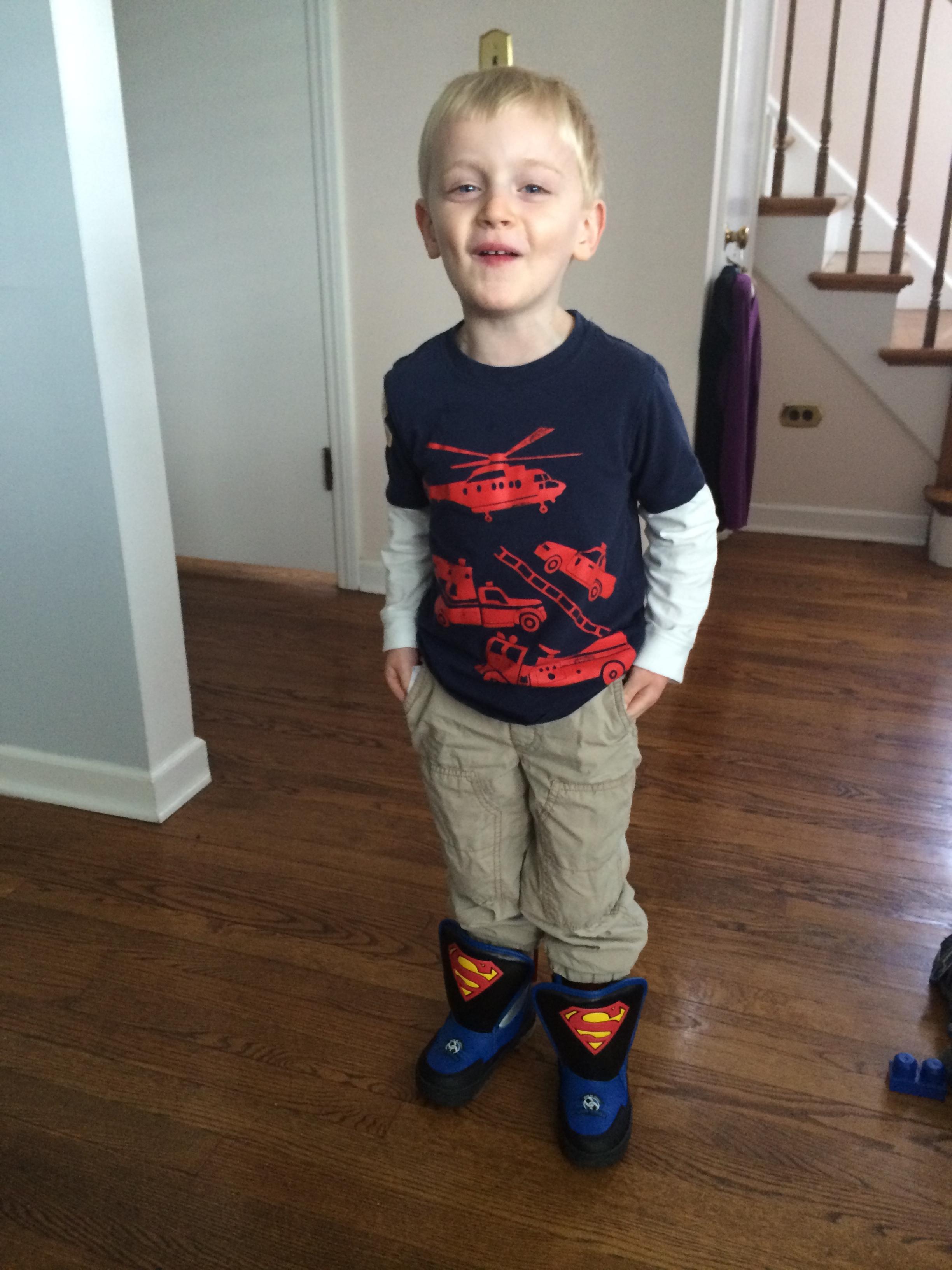 New superman boots from nana and papa