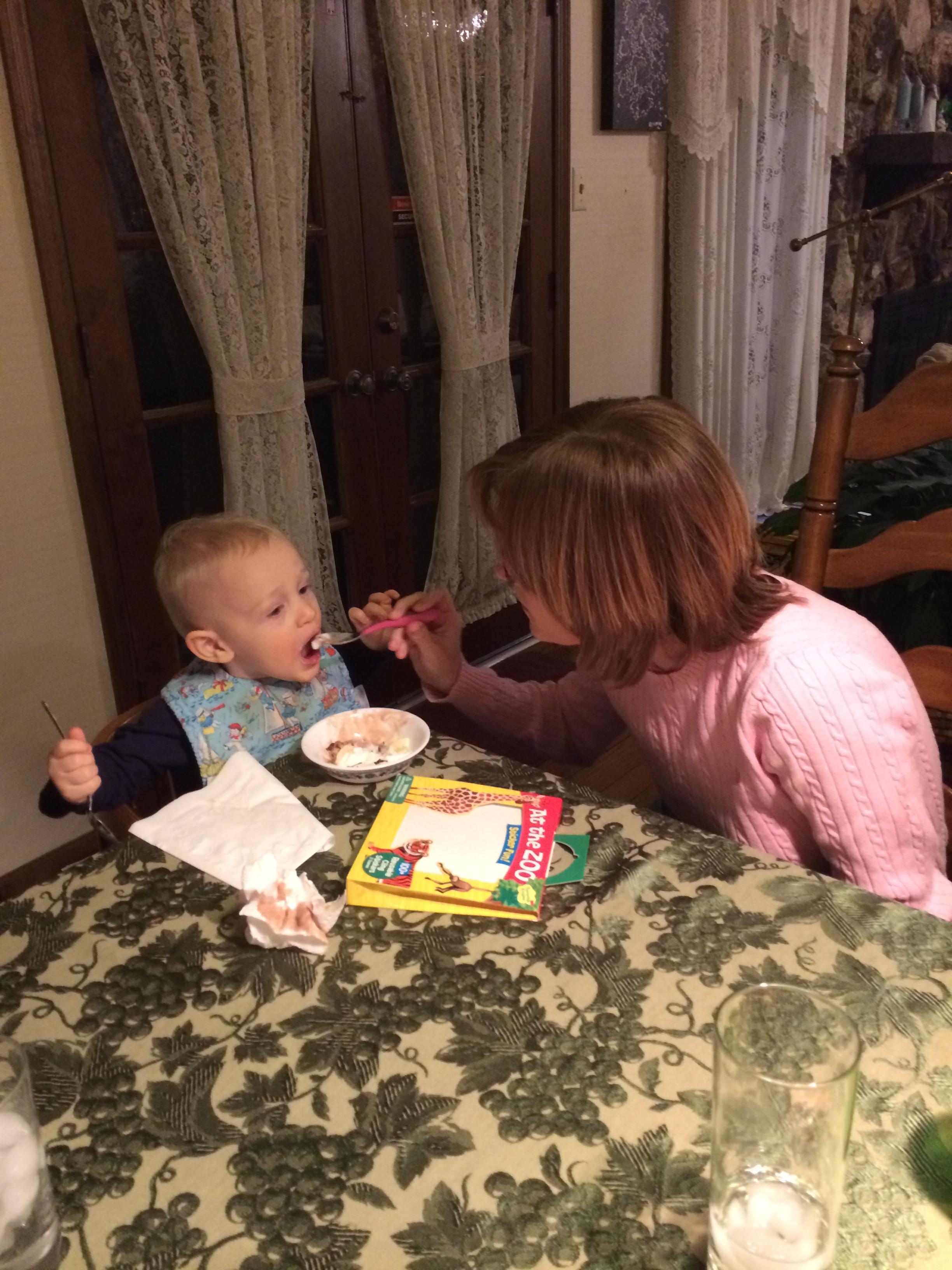 Being spoon fed ice team