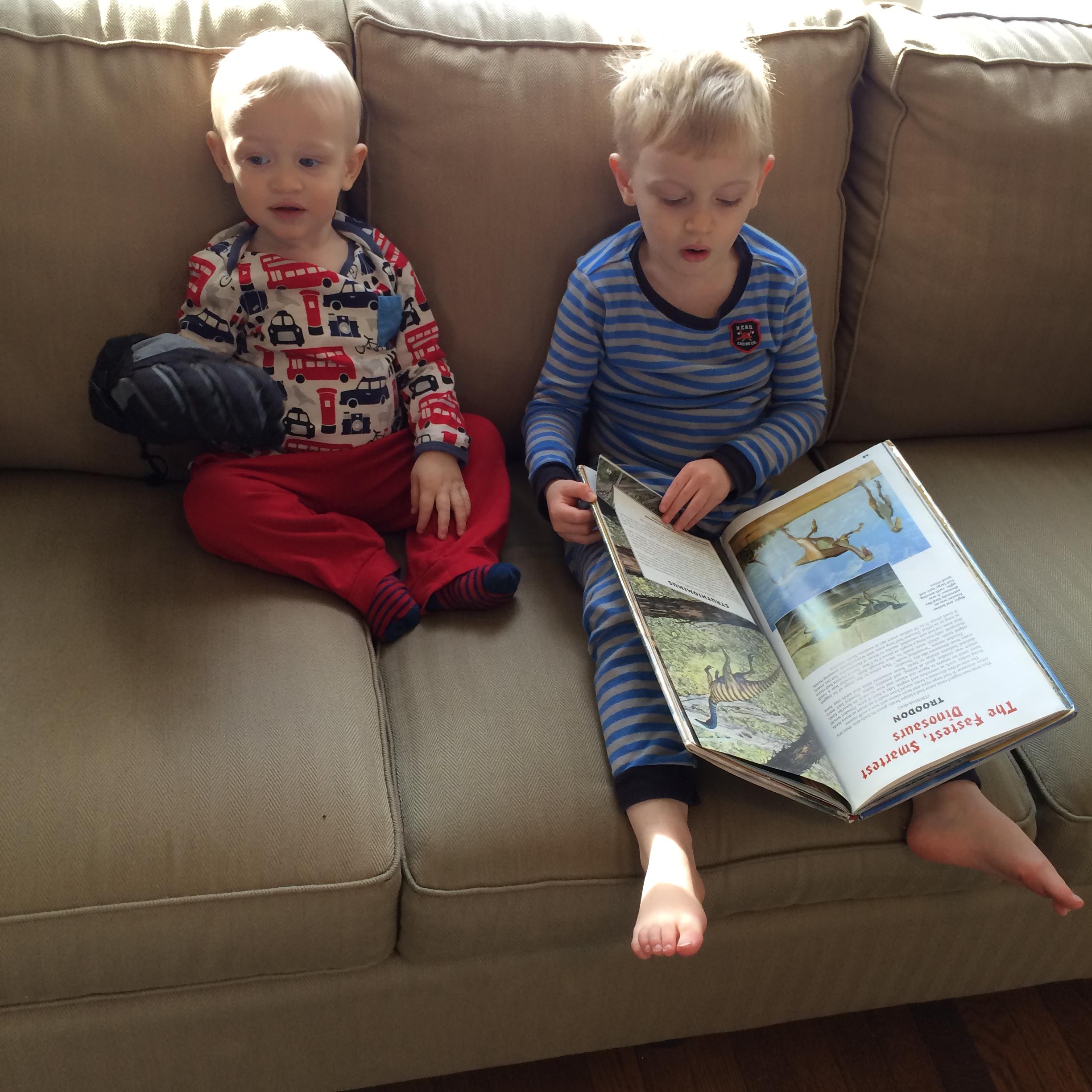 Andy reading to Charlie