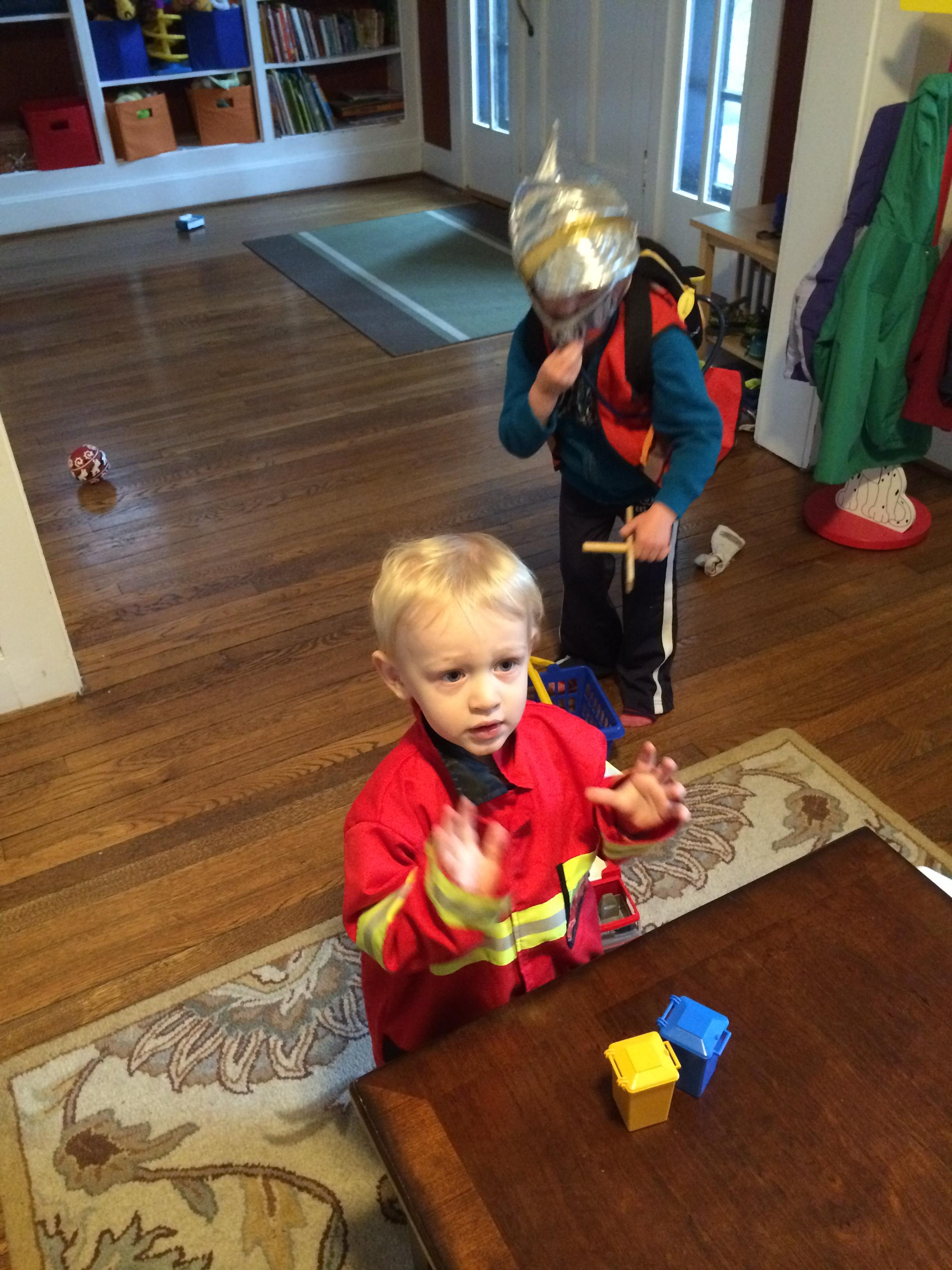 Two fire fighters