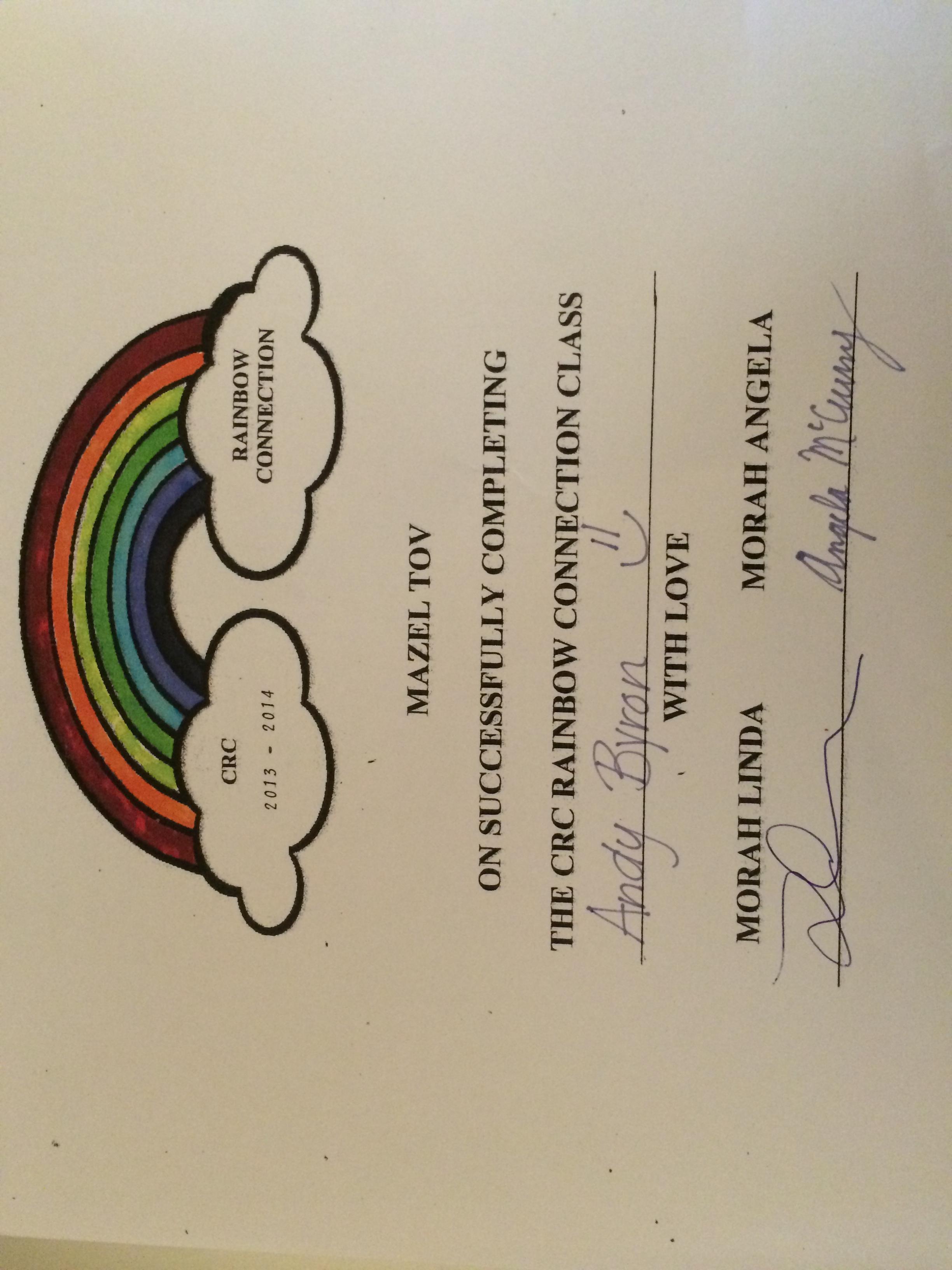 Rainbow graduation certificate