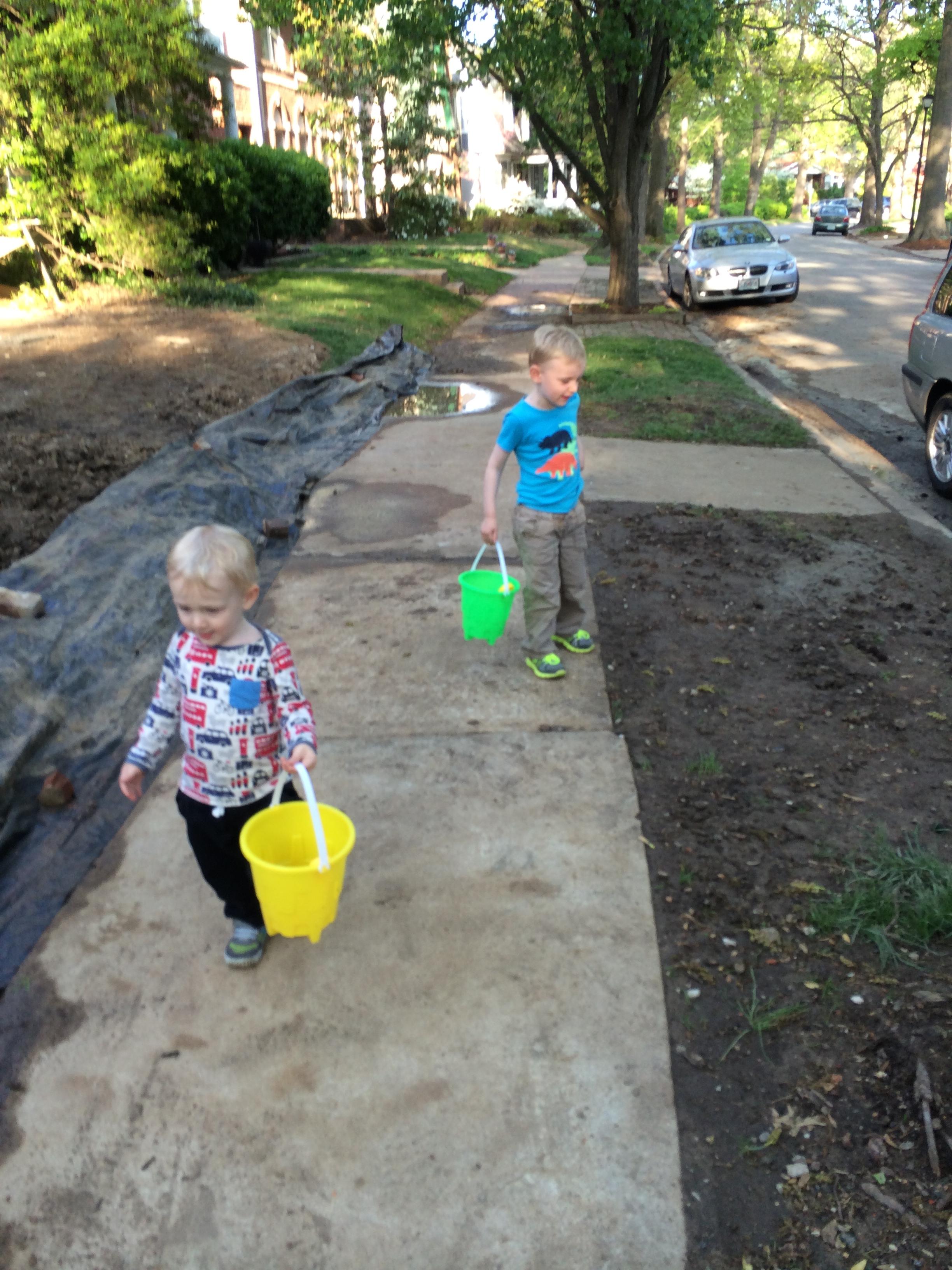 Pails from rainbow