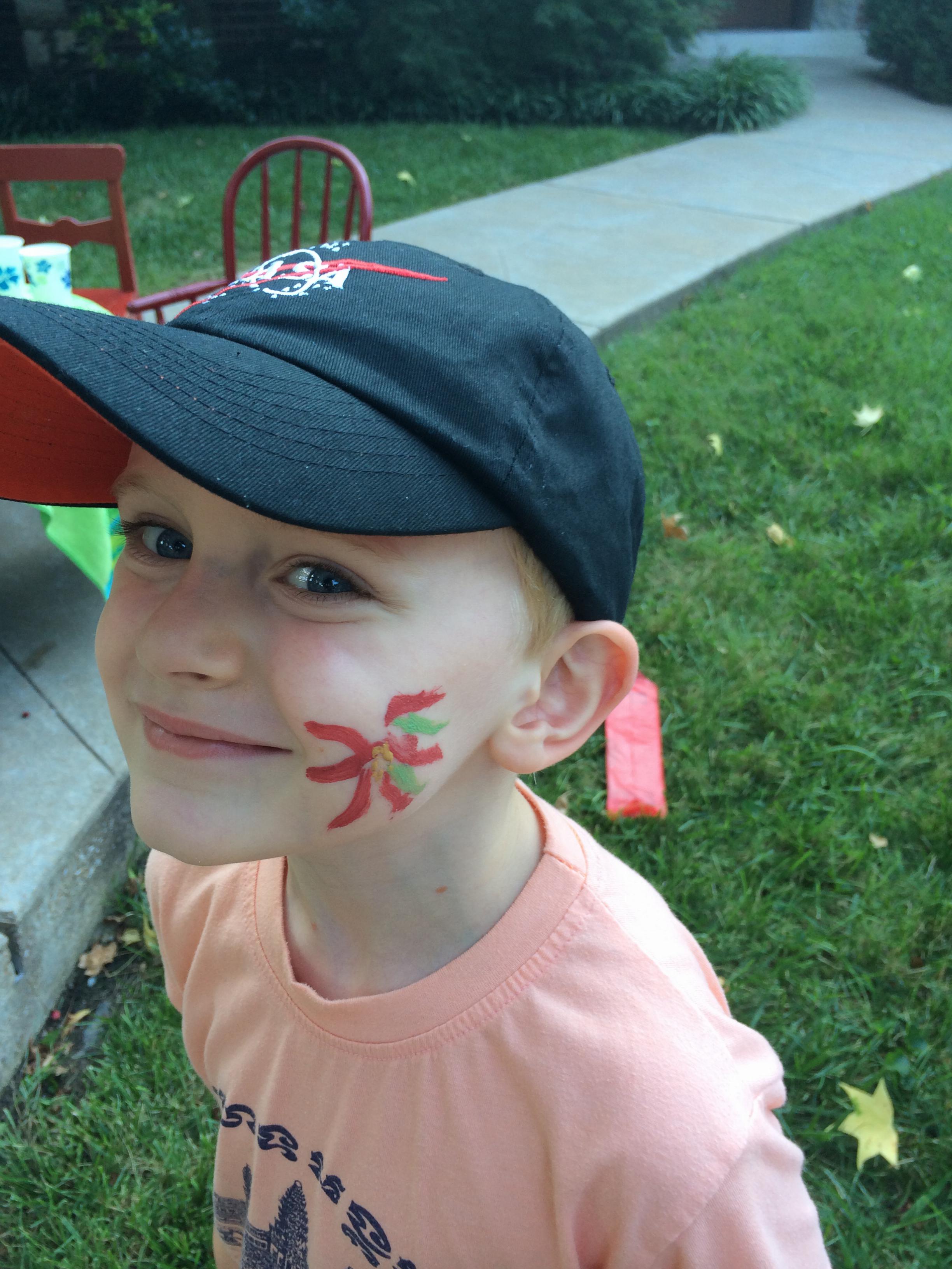 Face painting in the neighborhood
