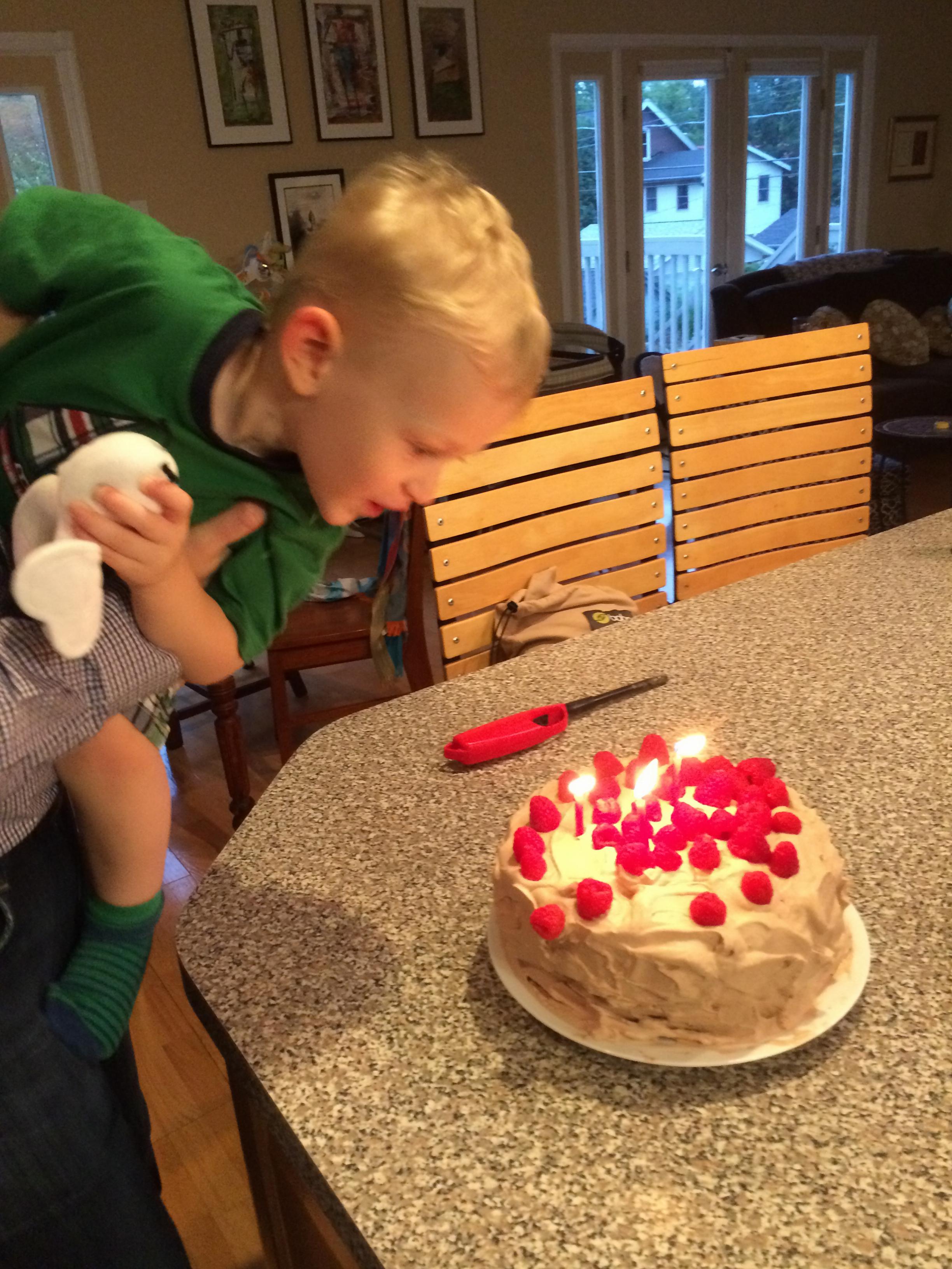 Blowing out candles