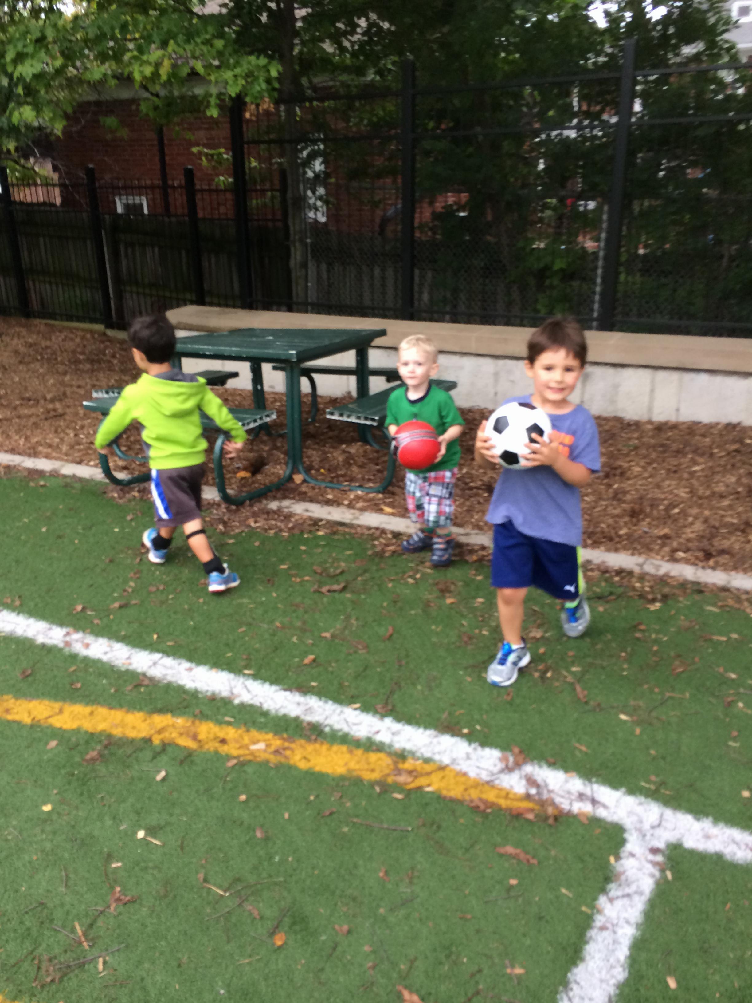 Charlie plays soccer with the big boys