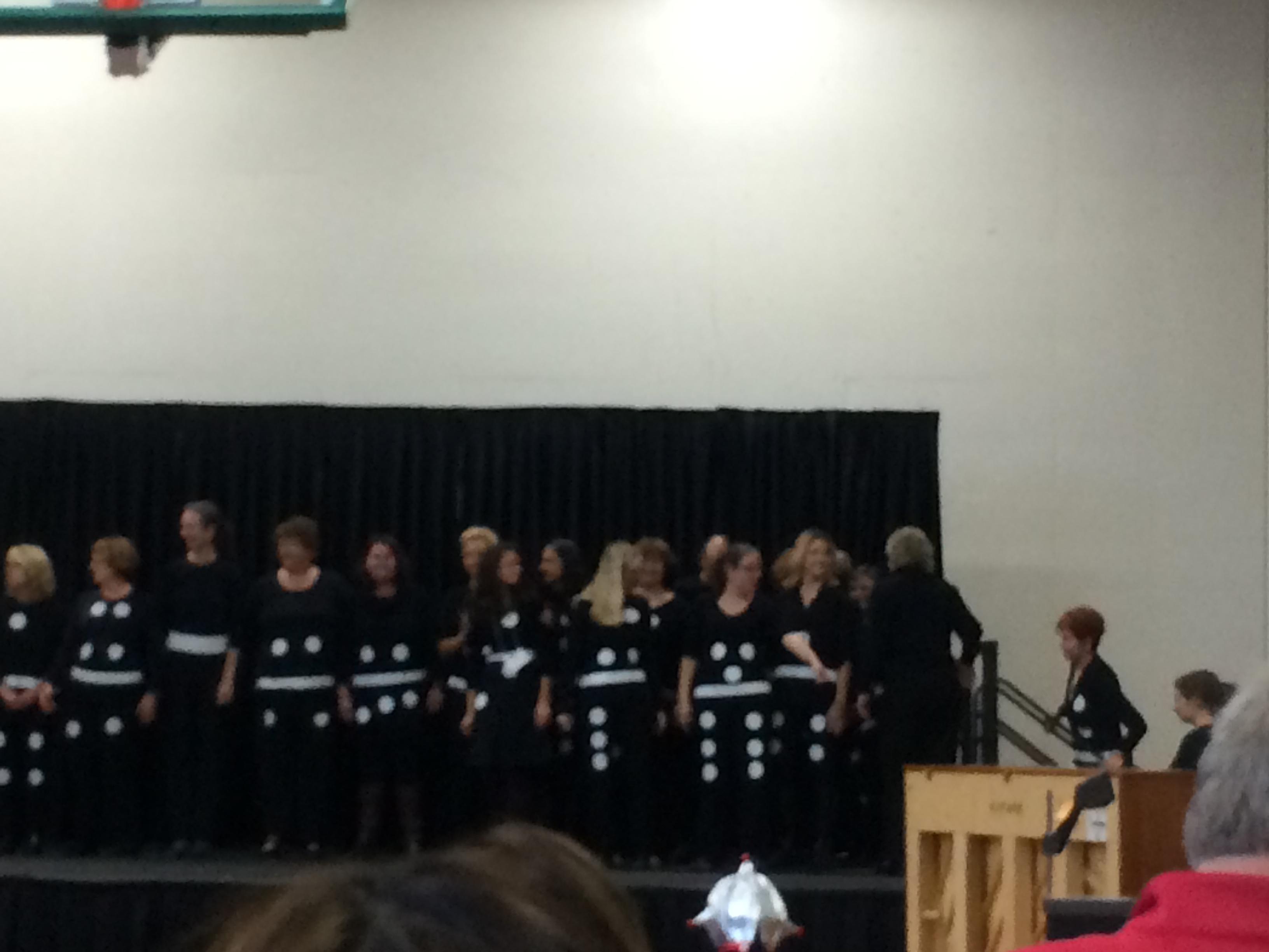 Teachers dressed up as dominoes for Halloween