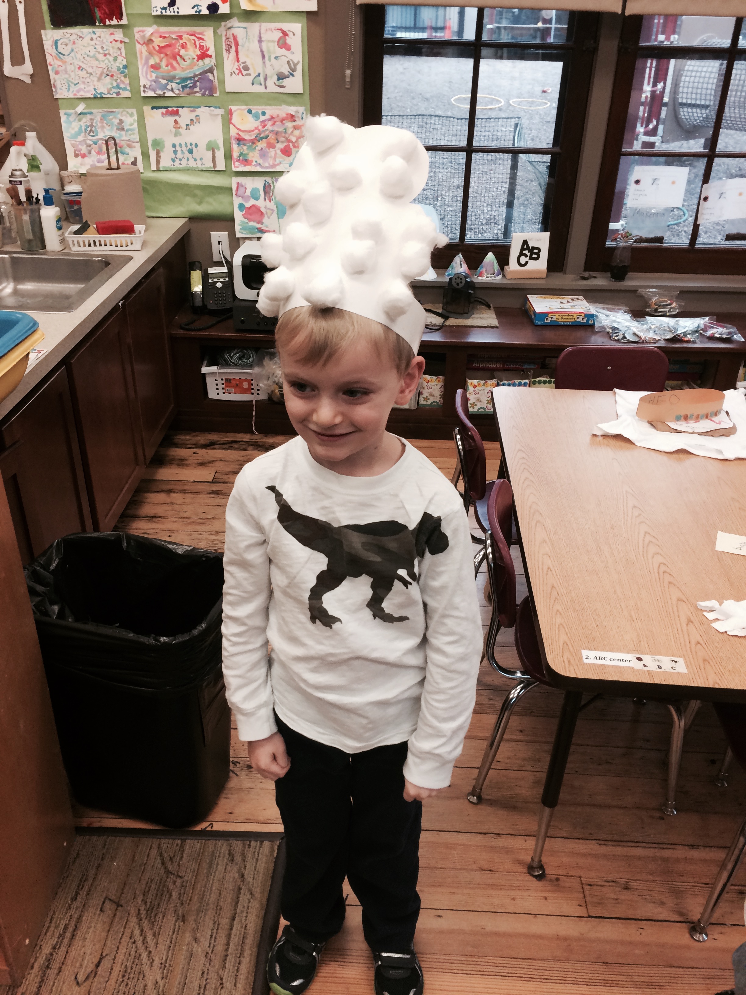 Andy was old man winter in the jk school play we Sauk he Sauk