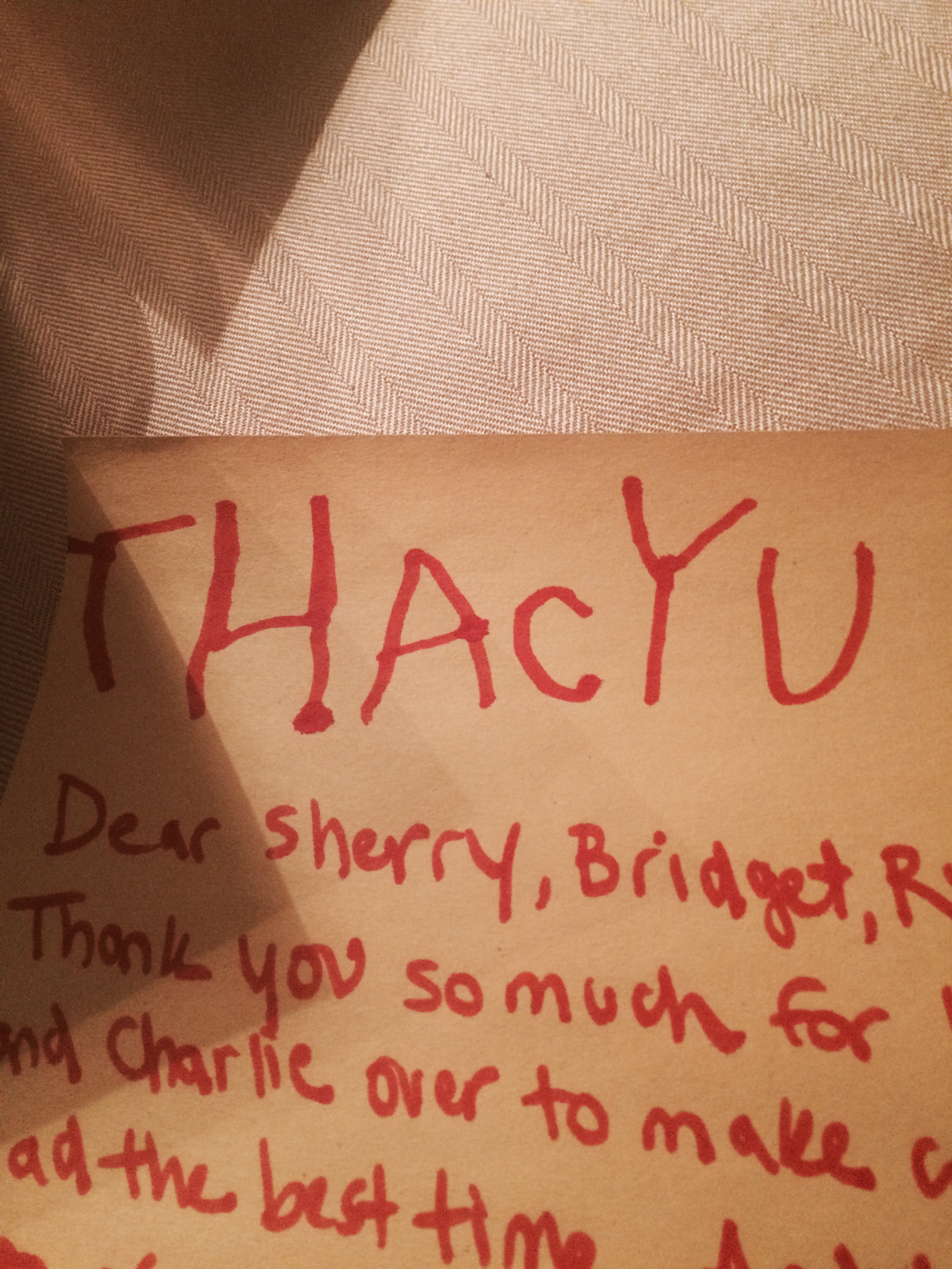 Cards to thank sherry for cookie making