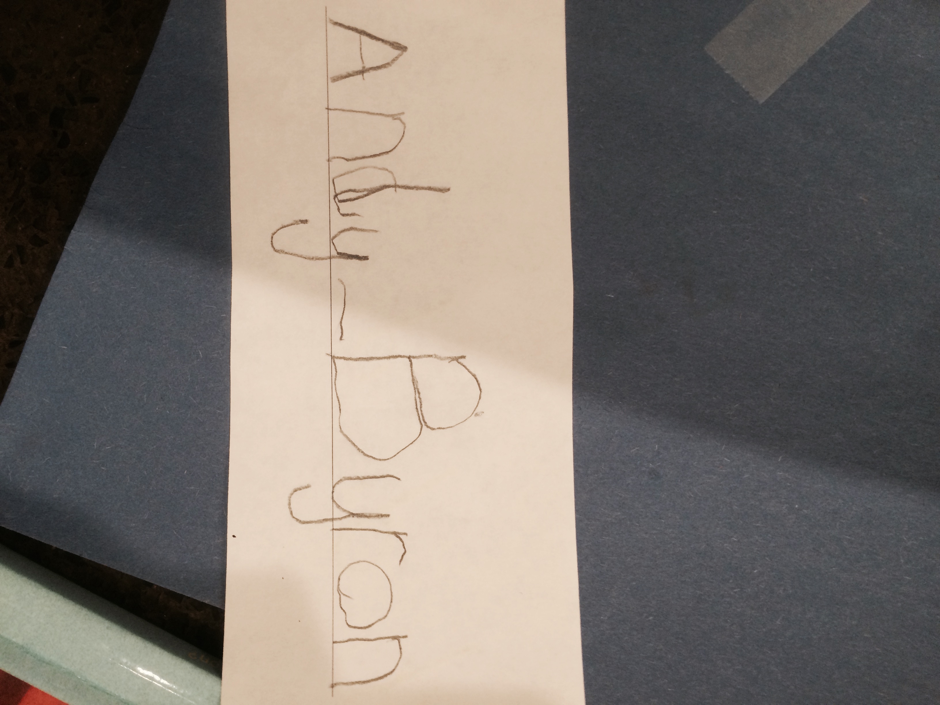 Andy signed in without looking at his name card