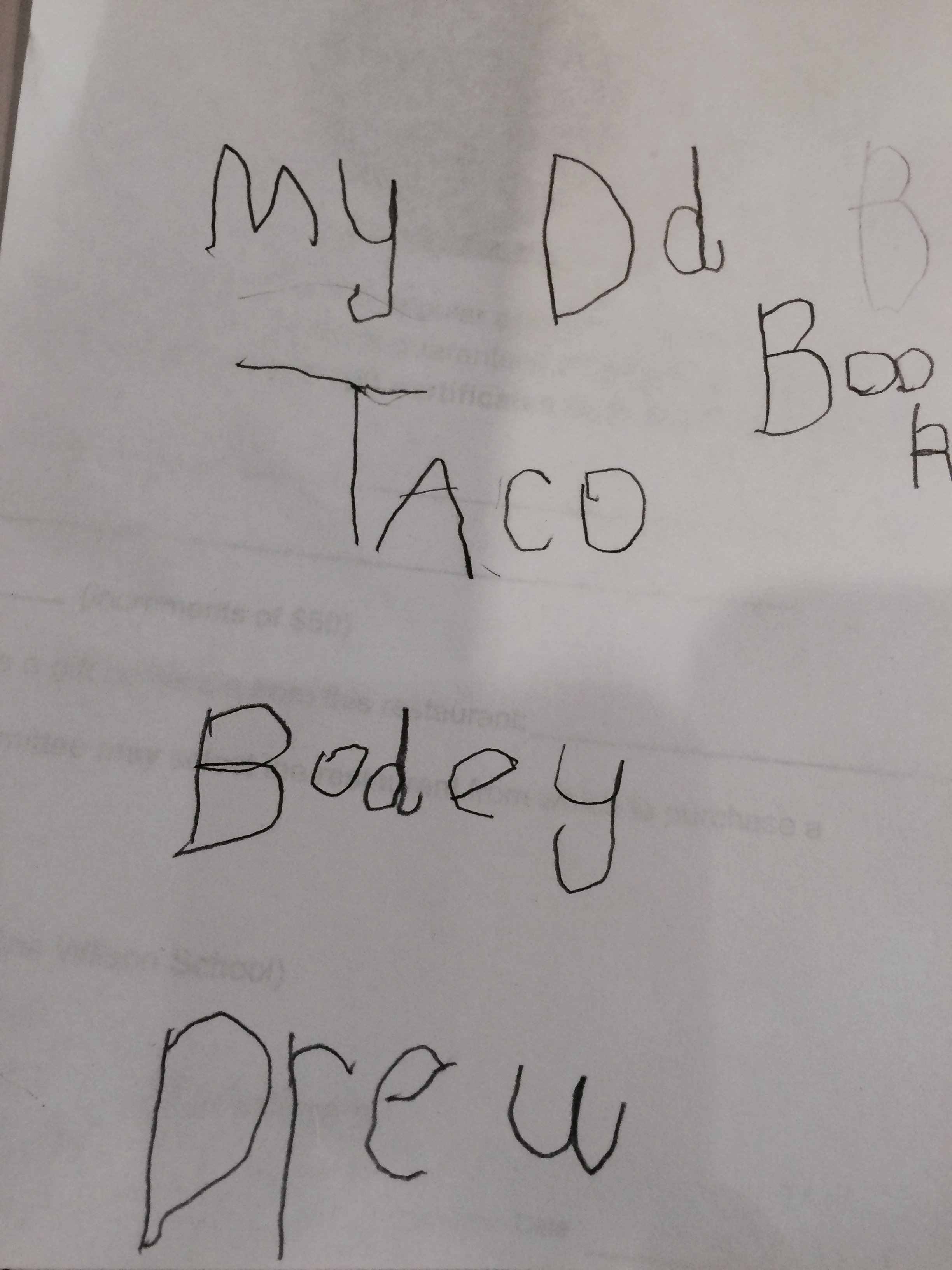 Writing around the room