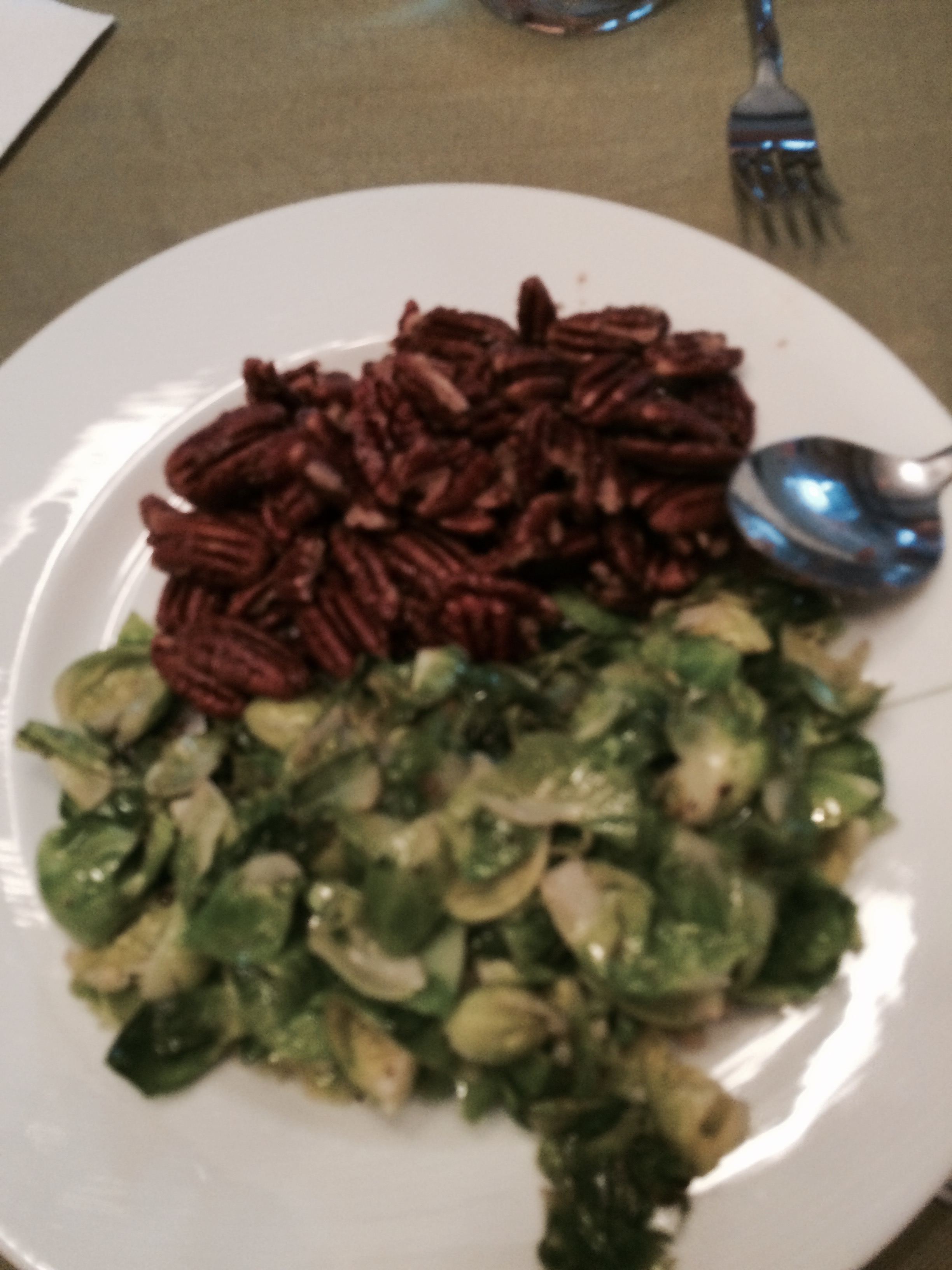 Brussel sprouts and candied pecans