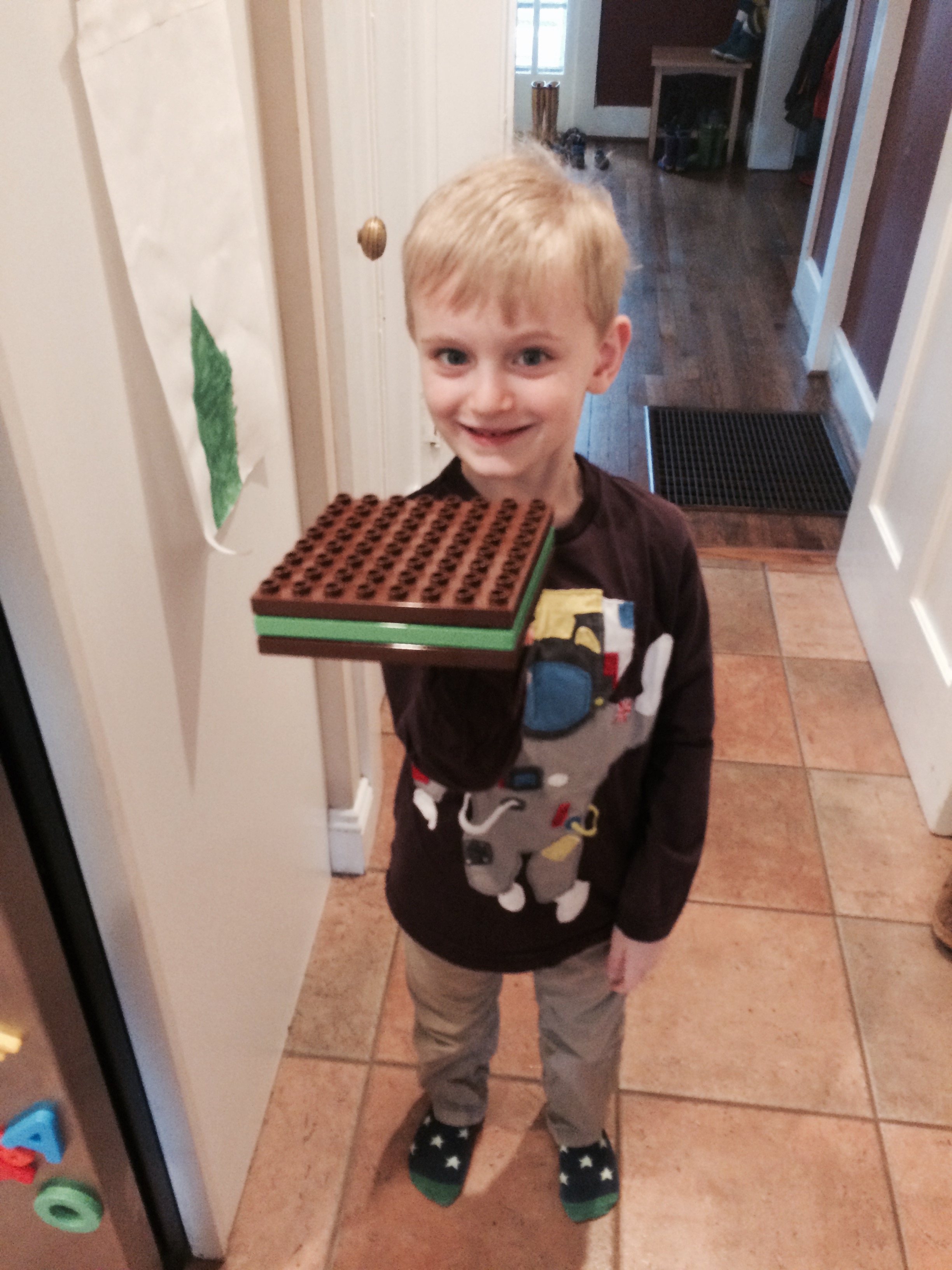 Andy made a lego lettuce sandwich