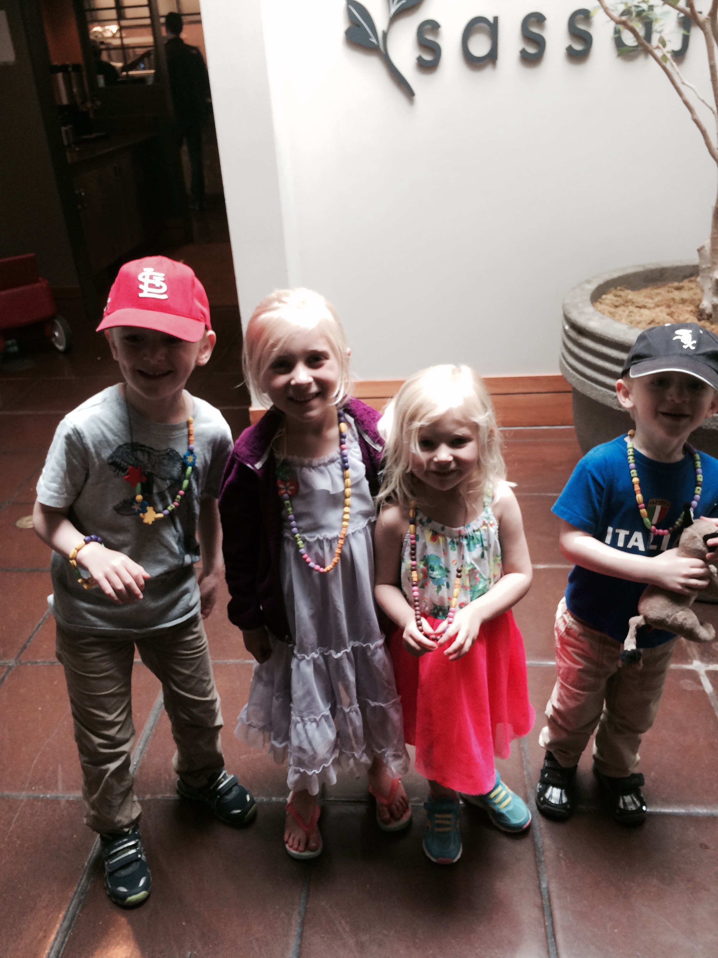 Andy and Charlie made Ava and felicity necklaces