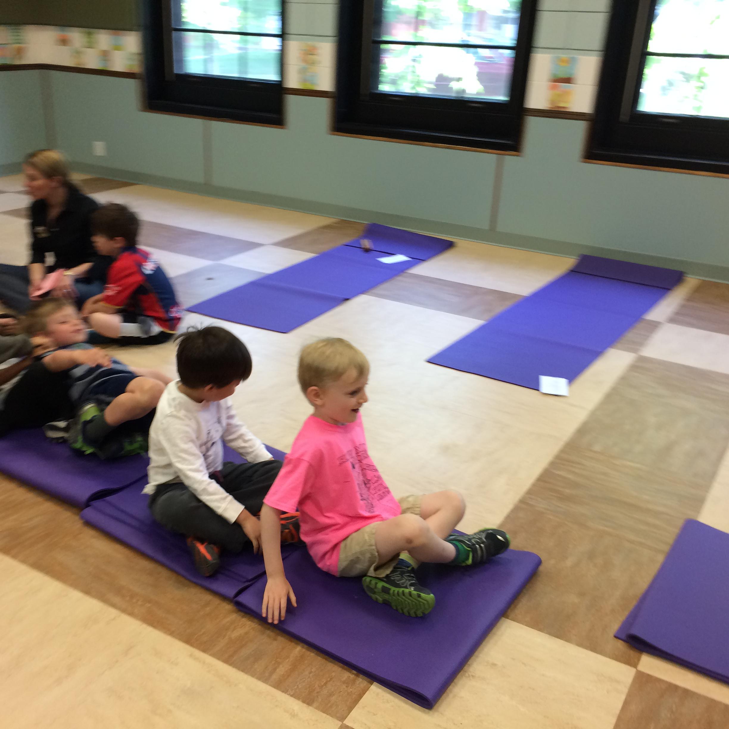 Silliness after moms yoga and mindfulness morning
