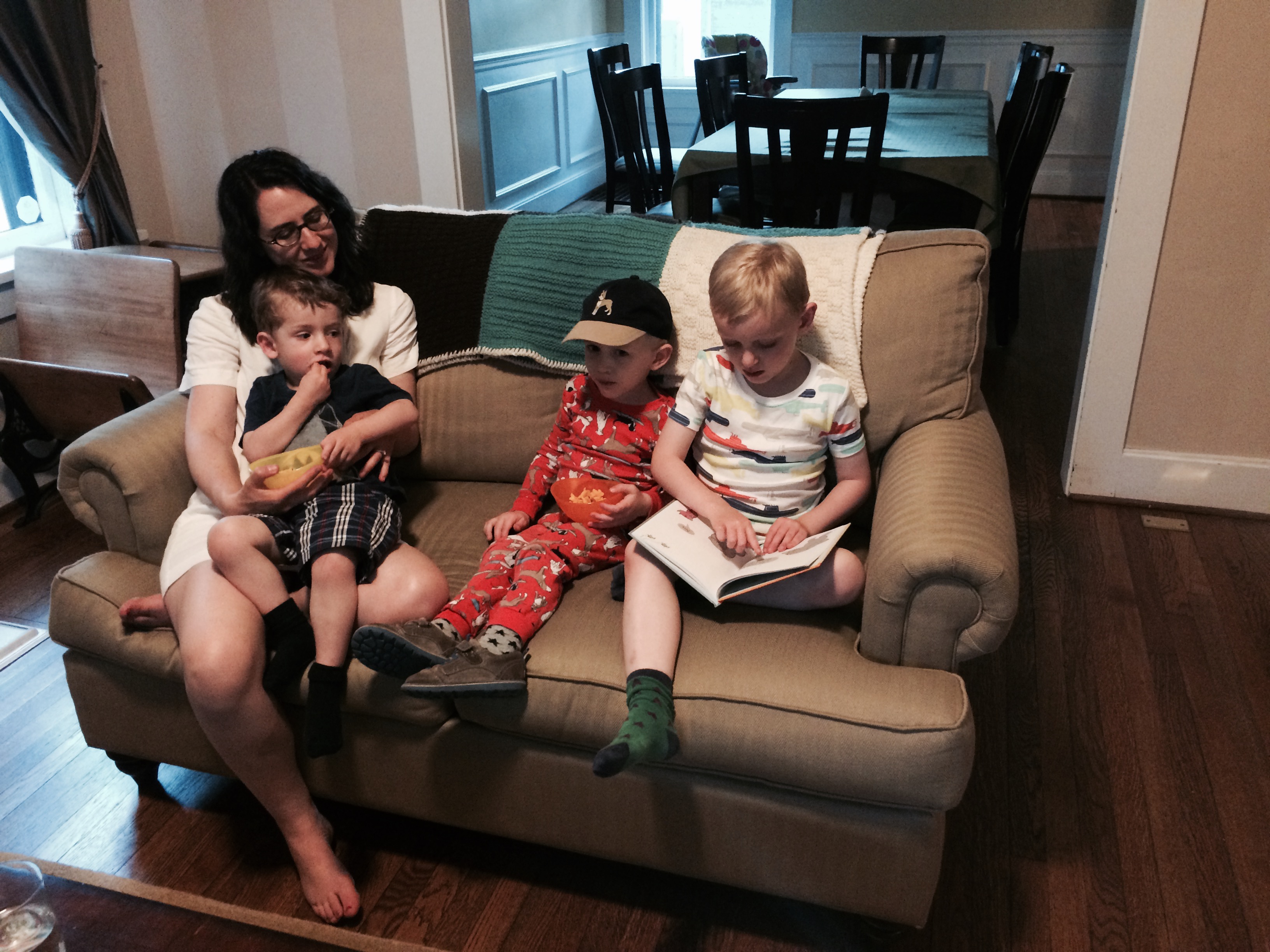 Andy reading piggie and elephant to all.