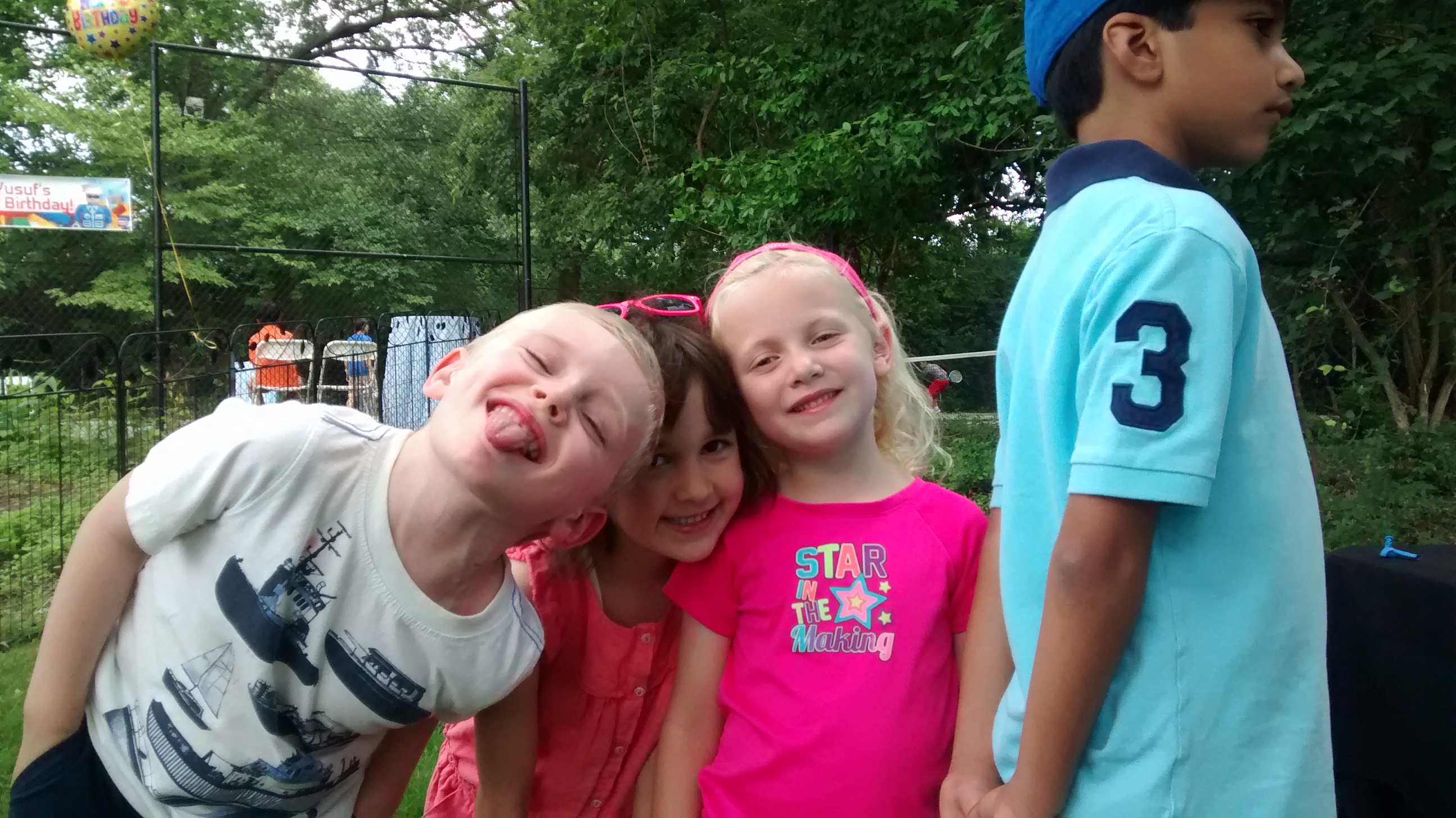 With Alya and Lucy at Yusuf's train birthday party