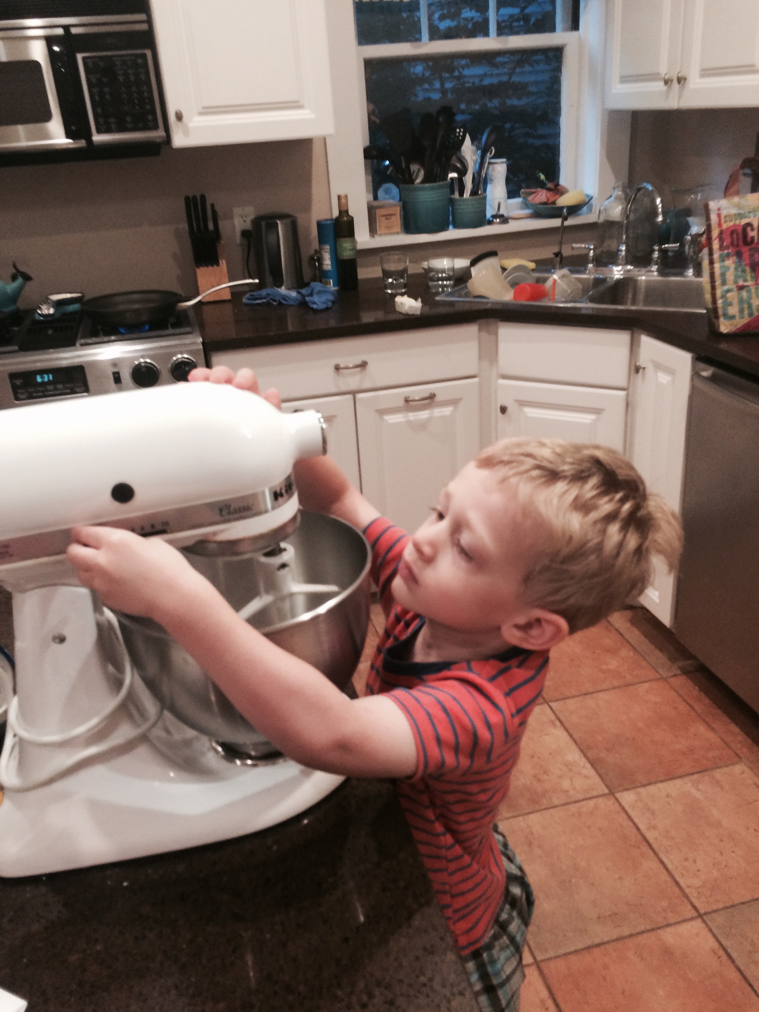 Making chocolate chip pancakes