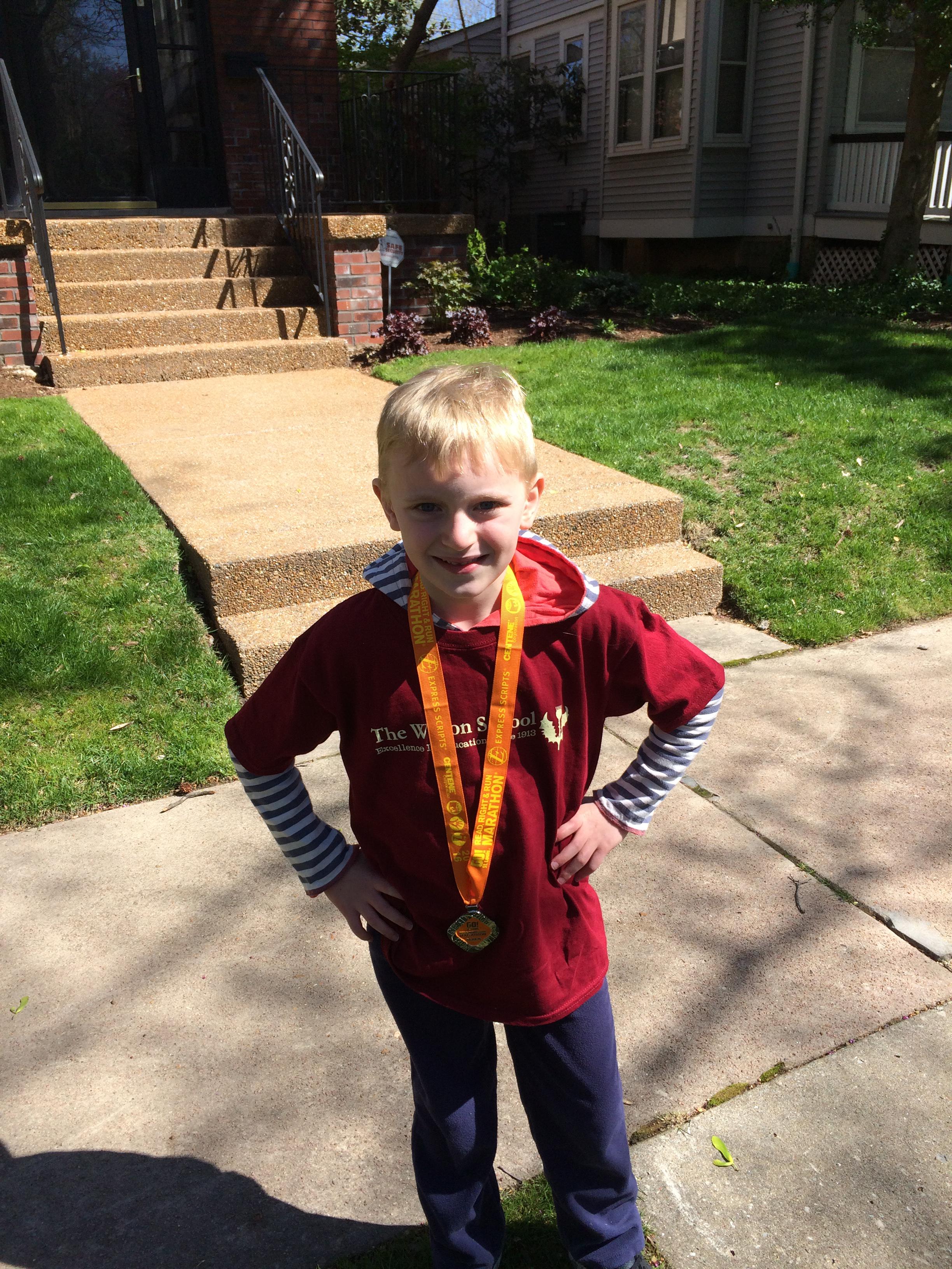 Andy with his read right and run medal