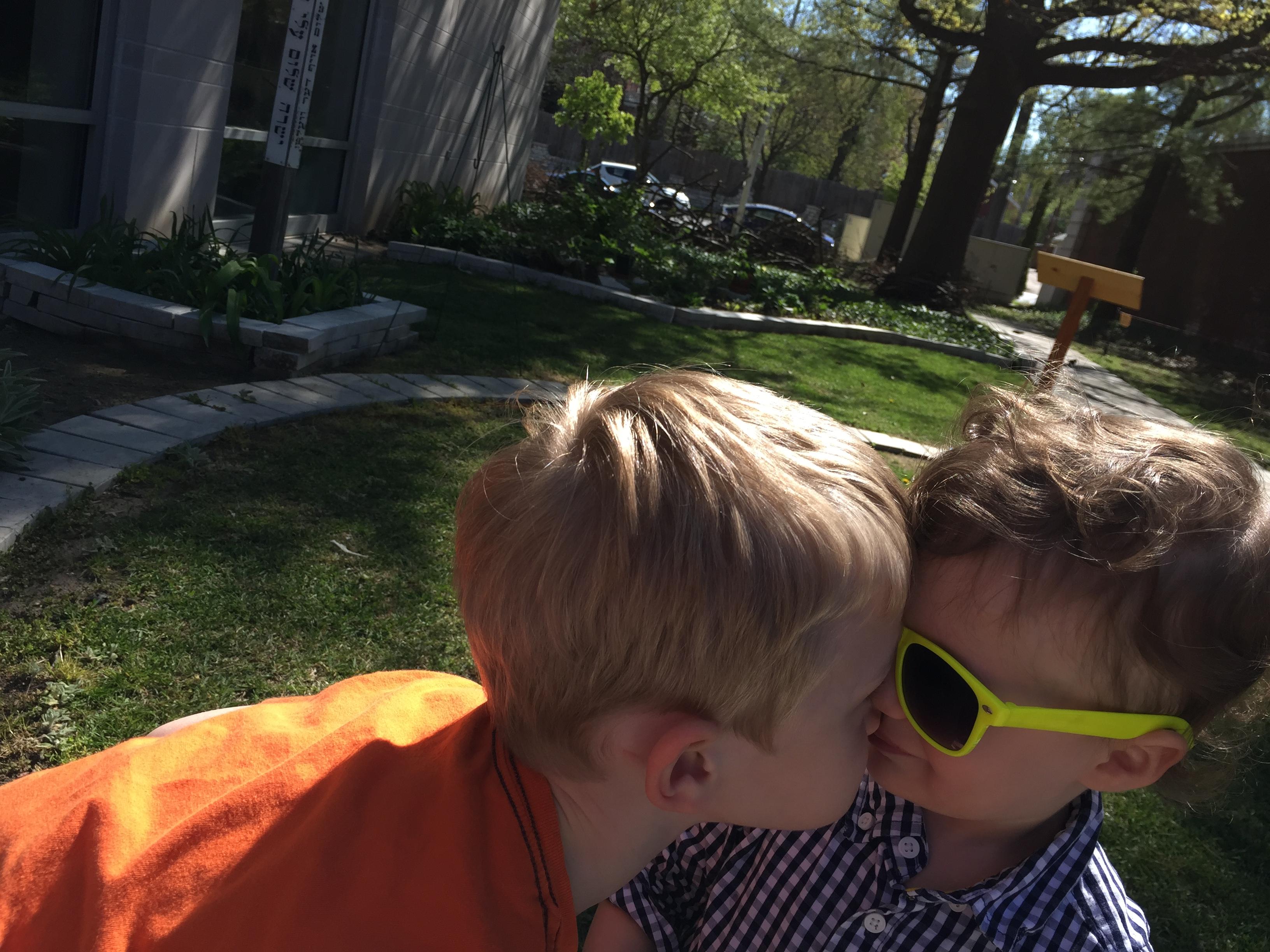 Charlie and Eleanor goofing around