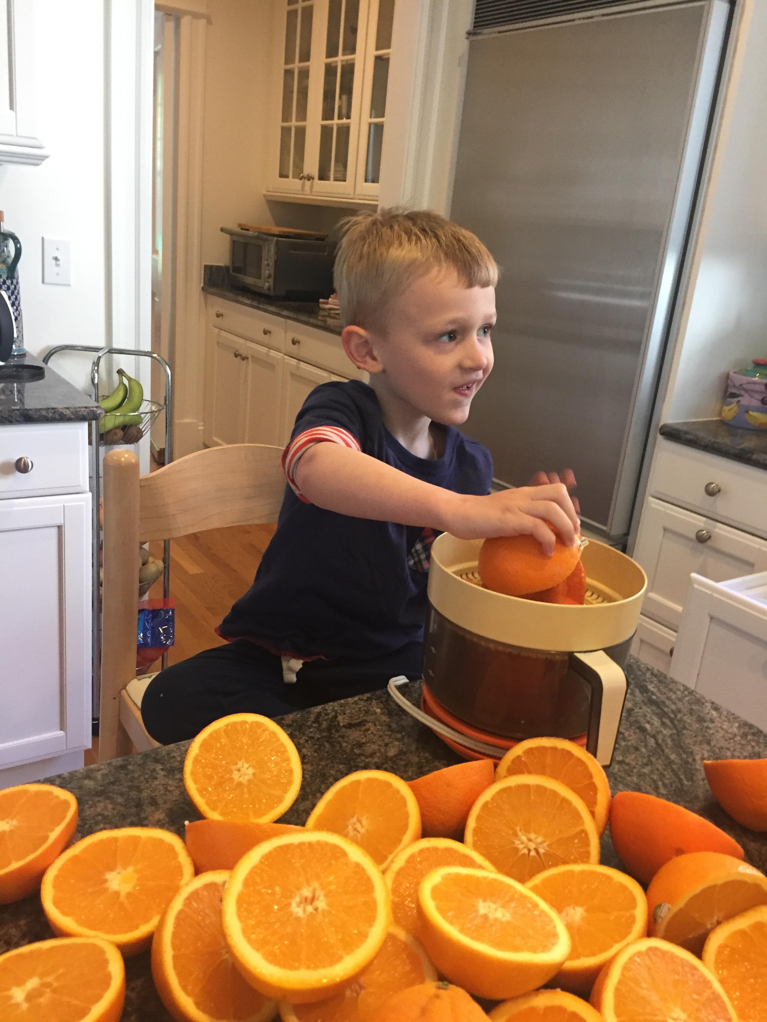 Making orange juice!