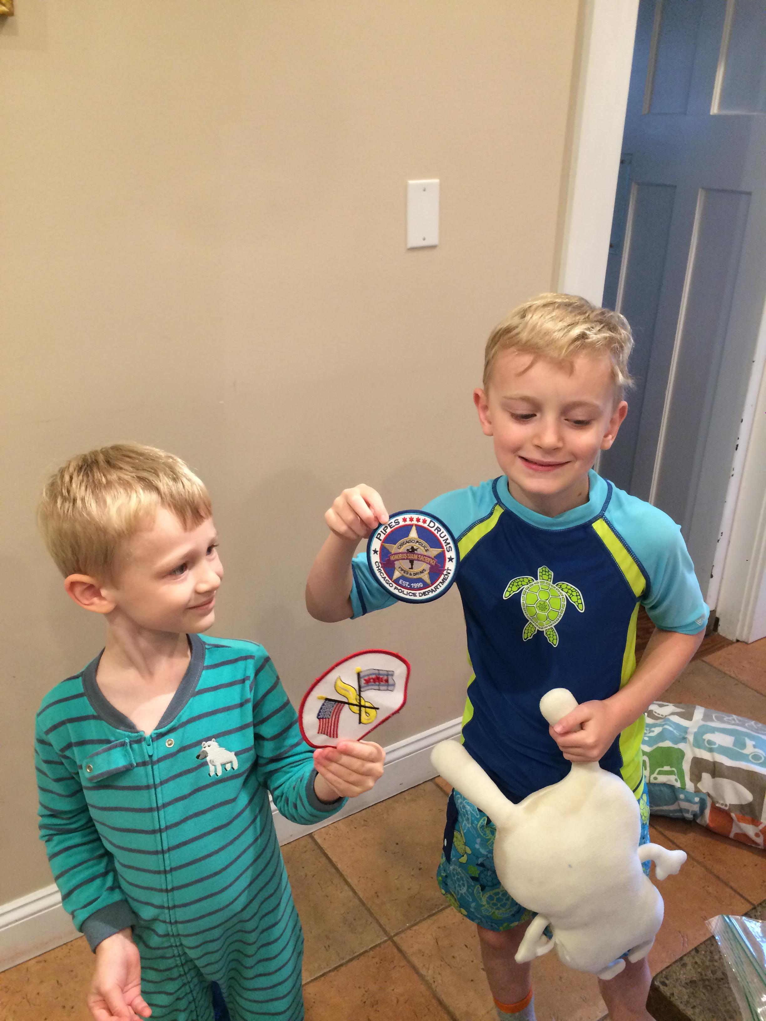 Kevin sent us his firefighter badges. Wow.