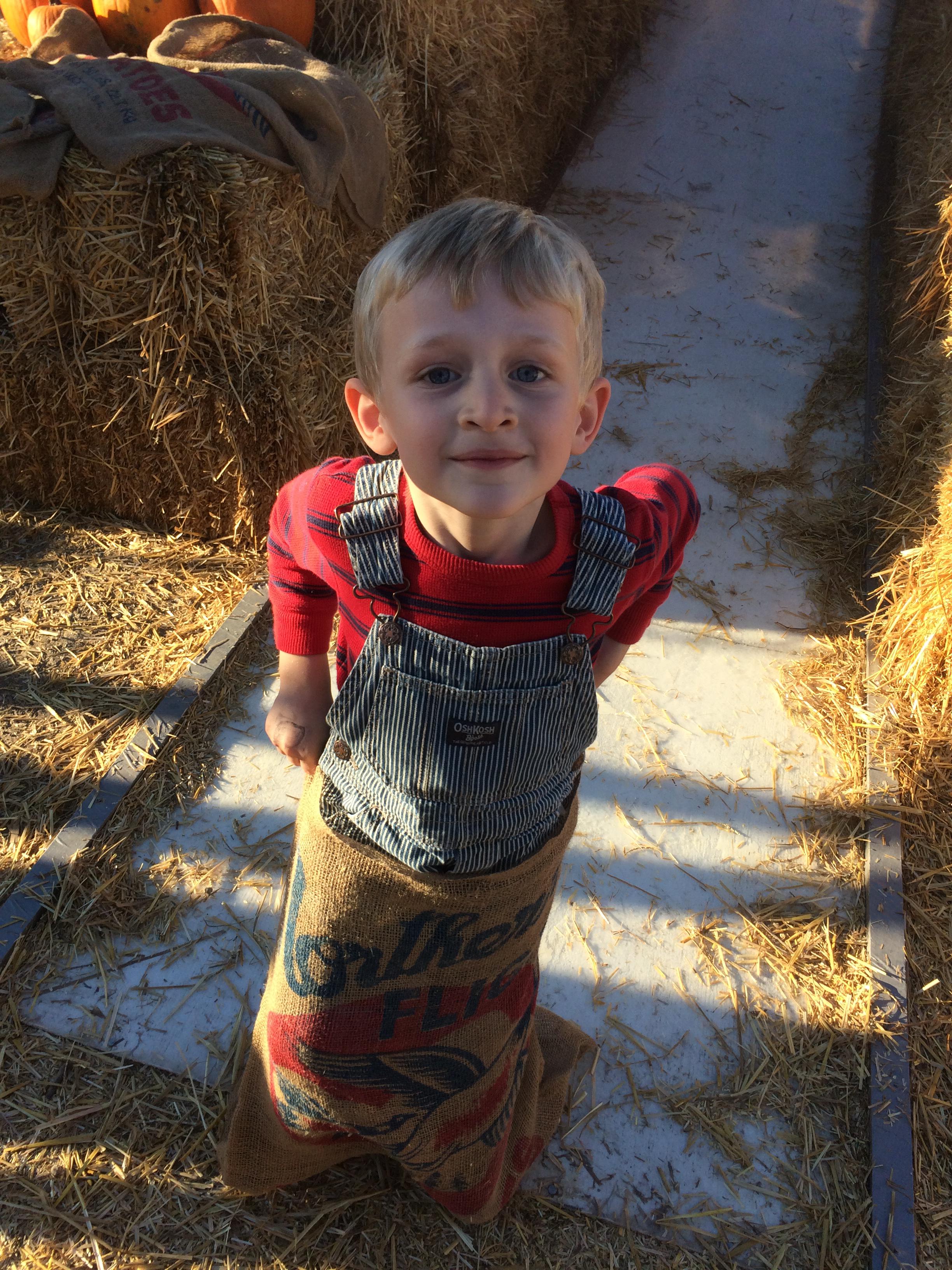 Boy in a sack