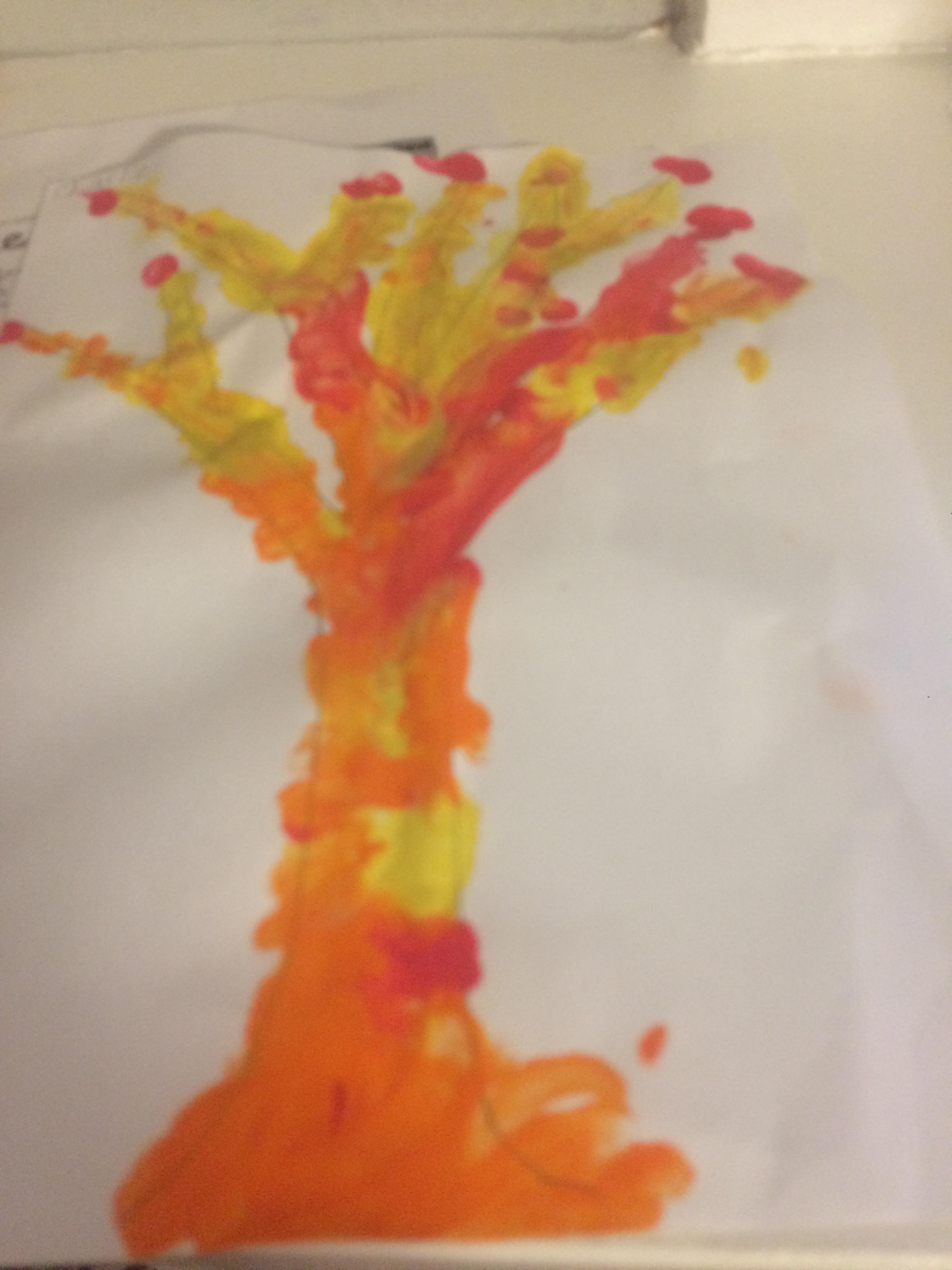 Charlie's finger painted tree