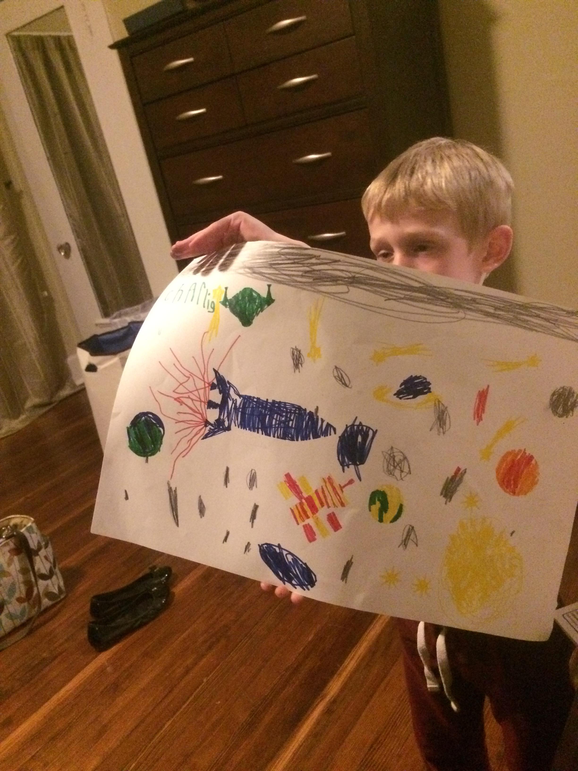 Charlie drew the solar system !